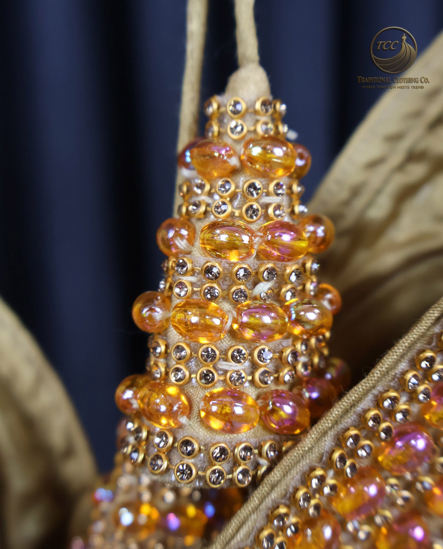 Premium Brown Beaded Sleeveless Blouse with Lace-Up Back – Festive Ethnic Wear