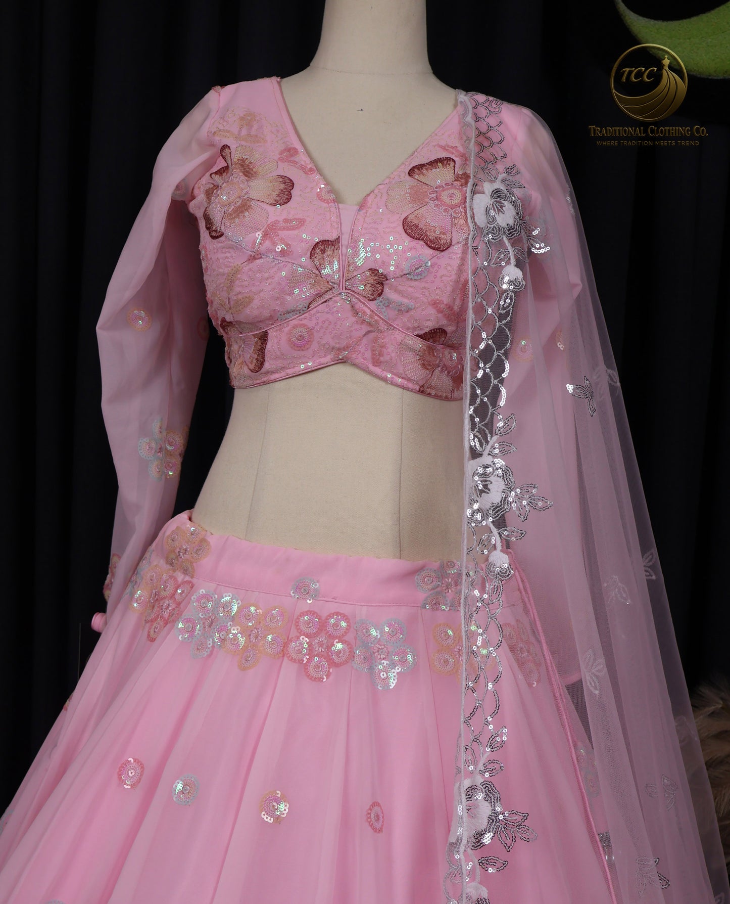 Peach Embroidered Mother & Daughter Matching Set – Elegant Festive & Wedding Wear