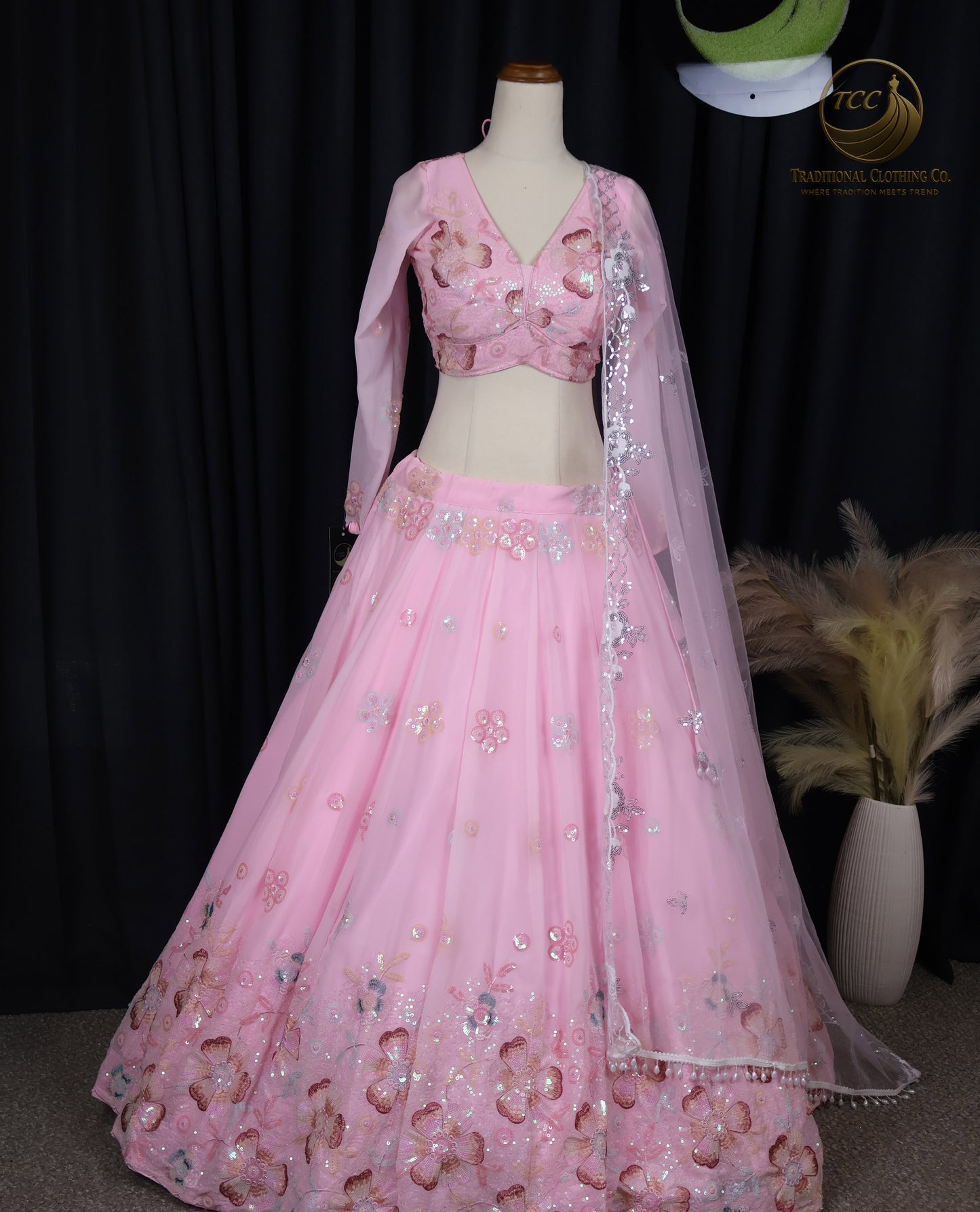 Peach Embroidered Mother & Daughter Matching Set – Elegant Festive & Wedding Wear