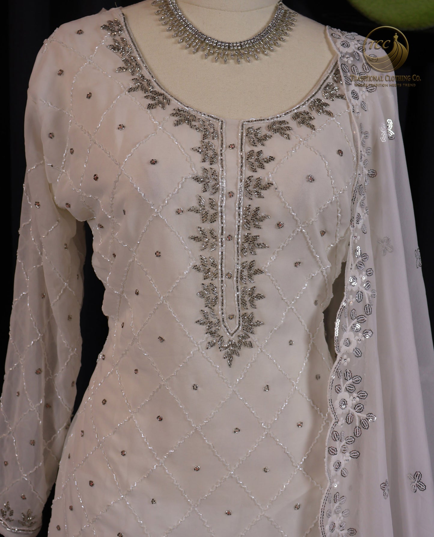 Peach Embroidered Sharara Set with Matching Bottom & Dupatta – Elegant Festive & Casual Wear