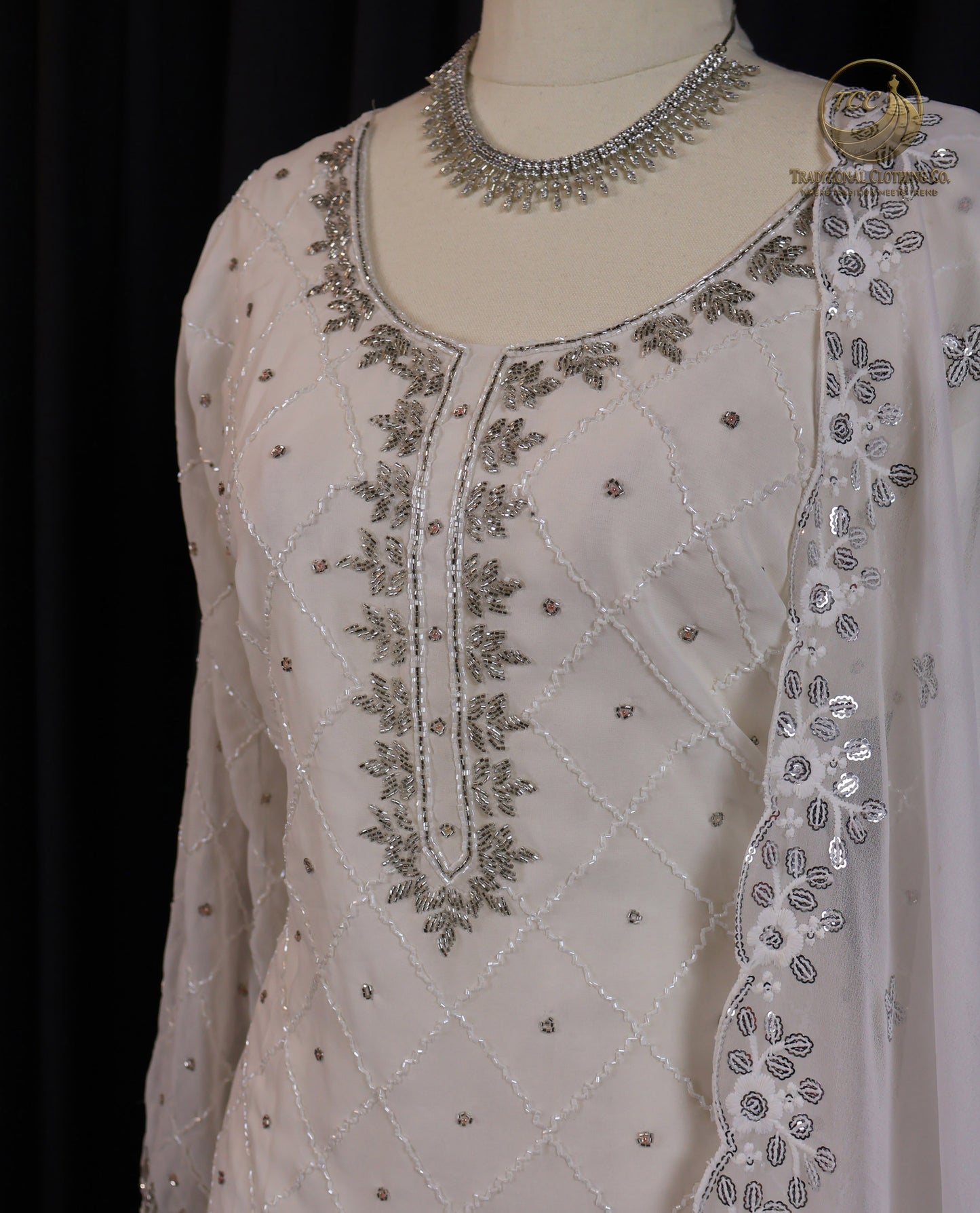 Peach Embroidered Sharara Set with Matching Bottom & Dupatta – Elegant Festive & Casual Wear