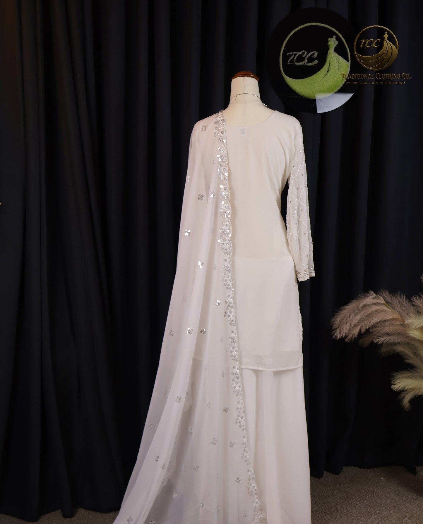 Peach Embroidered Sharara Set with Matching Bottom & Dupatta – Elegant Festive & Casual Wear