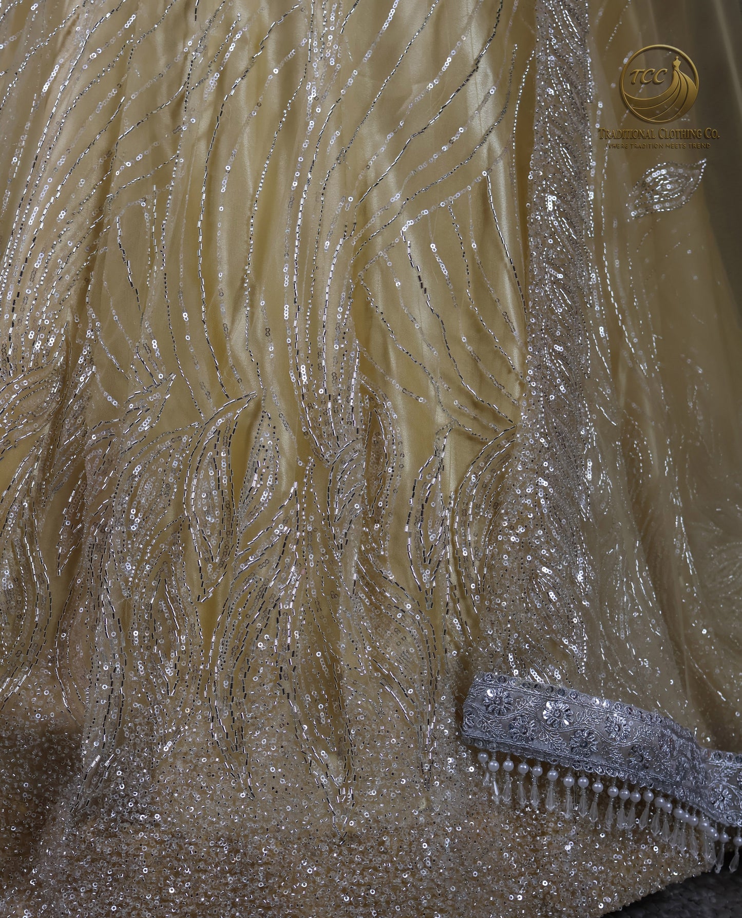 Gold Embroidered Heavy work Gown with Matching Dupatta – Elegant Festive & Formal Wear