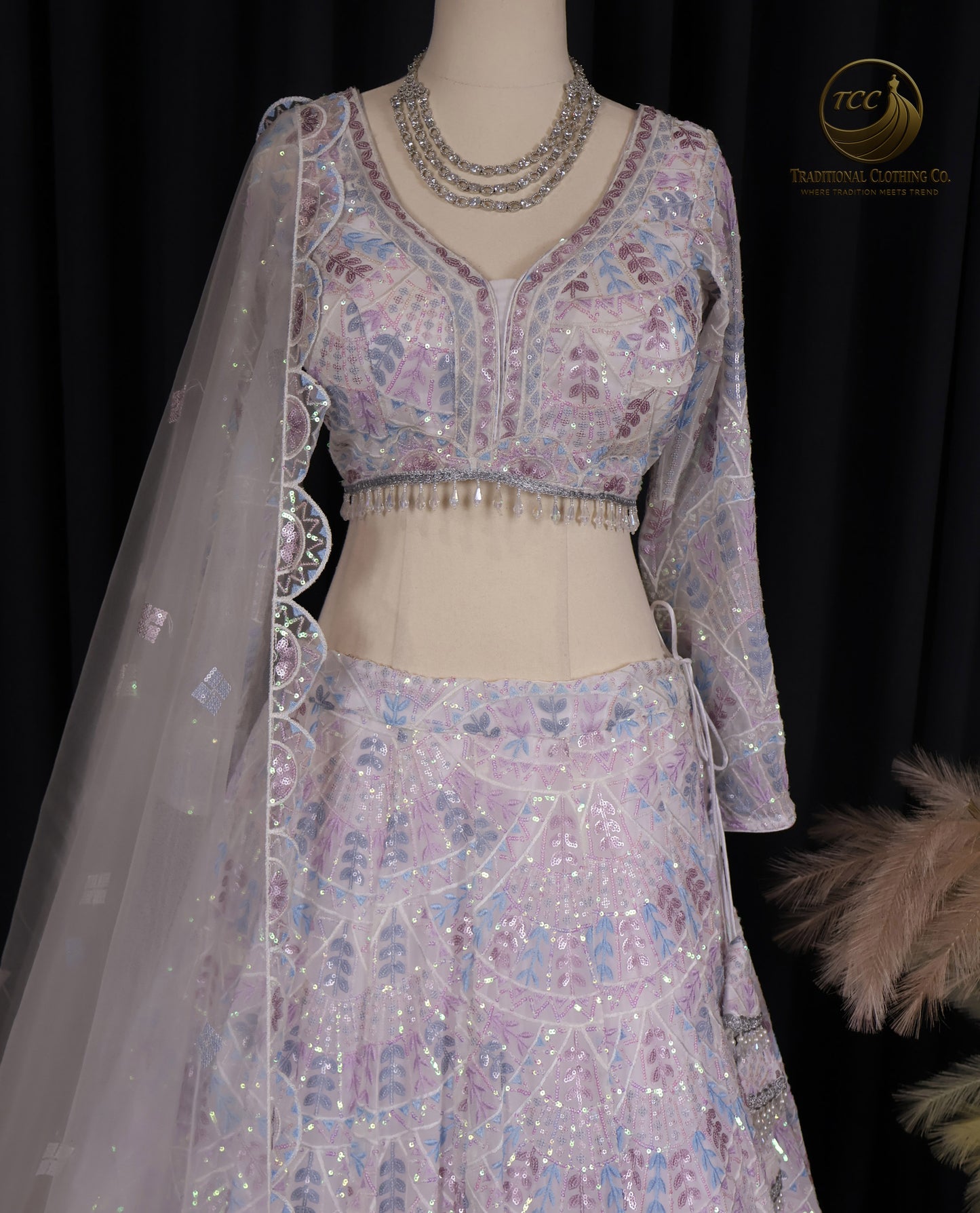 Elegant Embroidered Lehenga Choli – 3-Piece Traditional Set with Dupatta