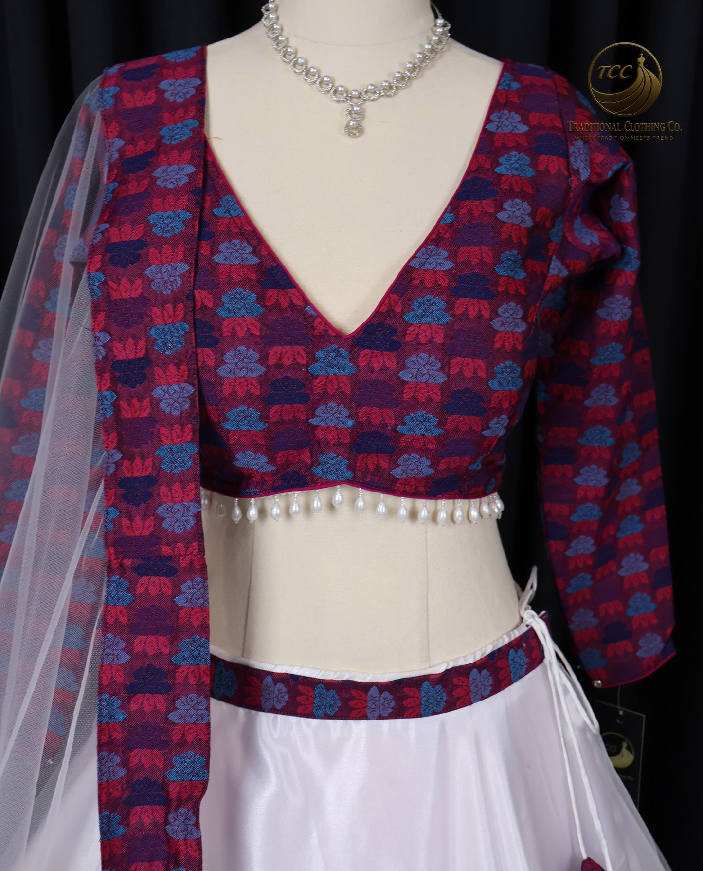 Authentic Nepali Dhaka Fabric Lehenga Choli – 3-Piece Set with Dupatta