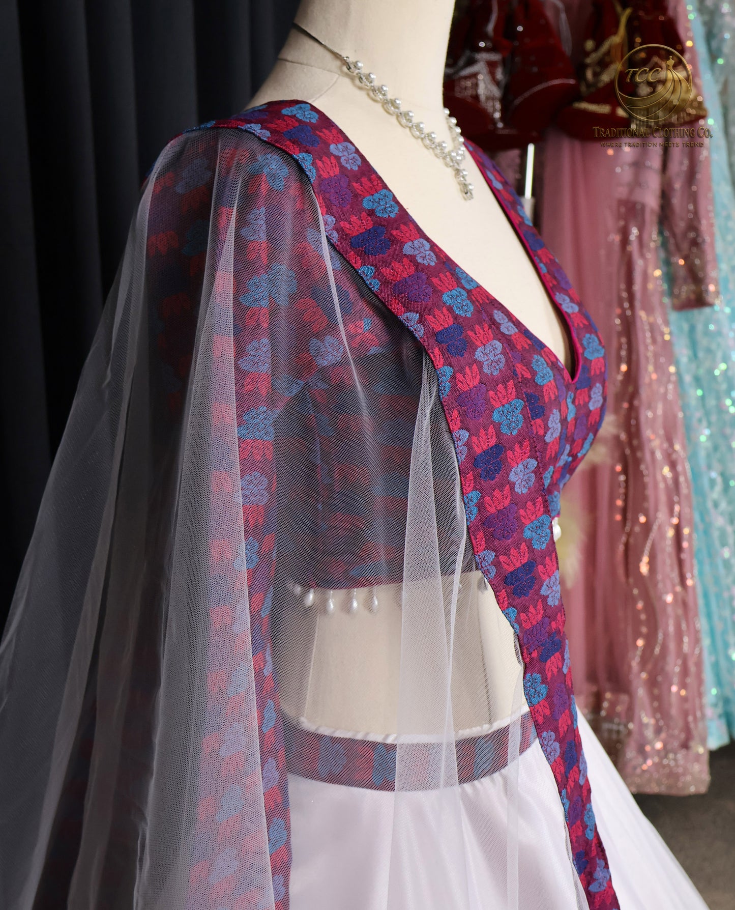 Authentic Nepali Dhaka Fabric Lehenga Choli – 3-Piece Set with Dupatta