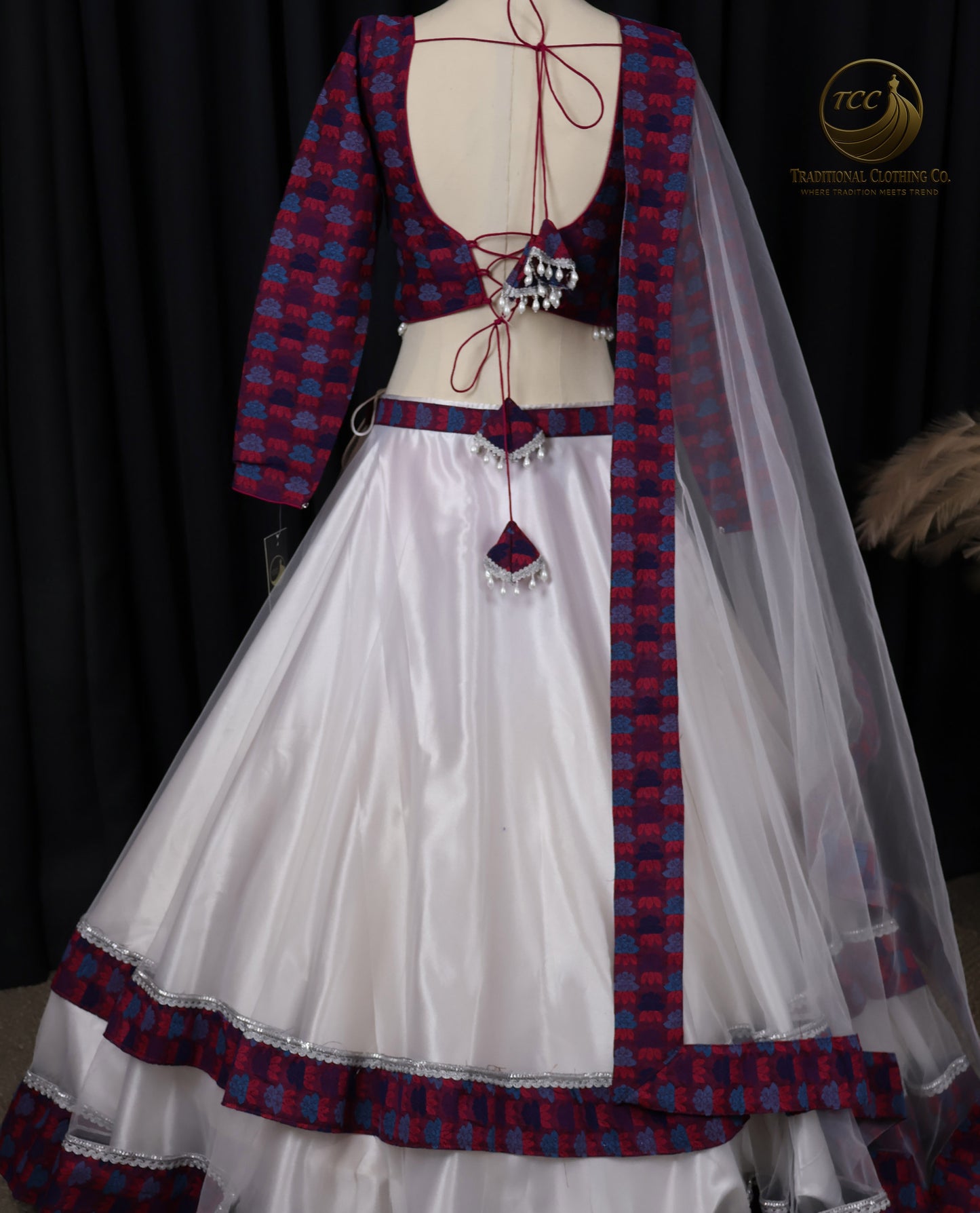 Authentic Nepali Dhaka Fabric Lehenga Choli – 3-Piece Set with Dupatta