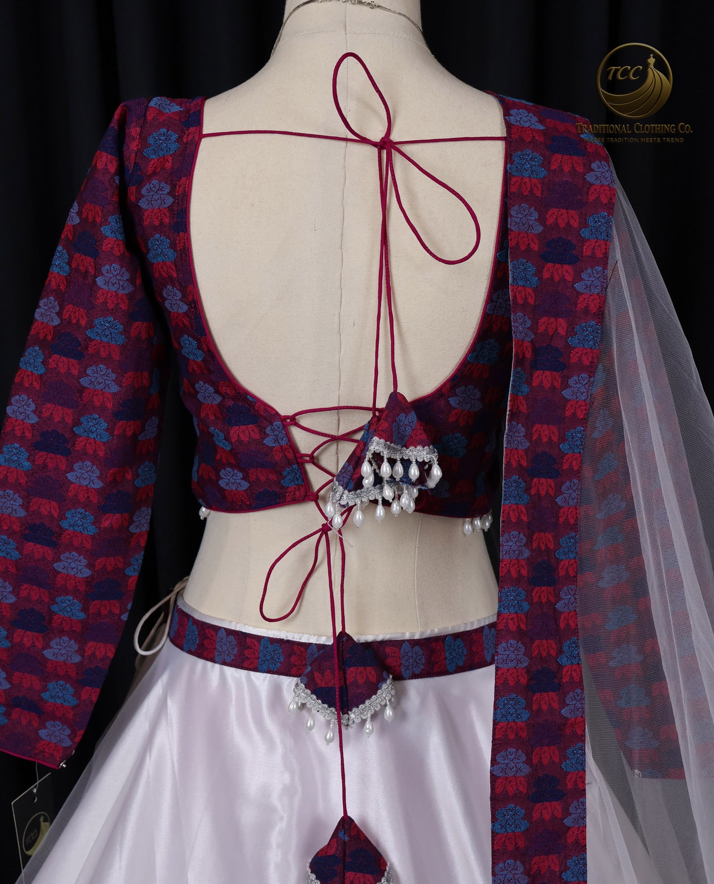 Authentic Nepali Dhaka Fabric Lehenga Choli – 3-Piece Set with Dupatta
