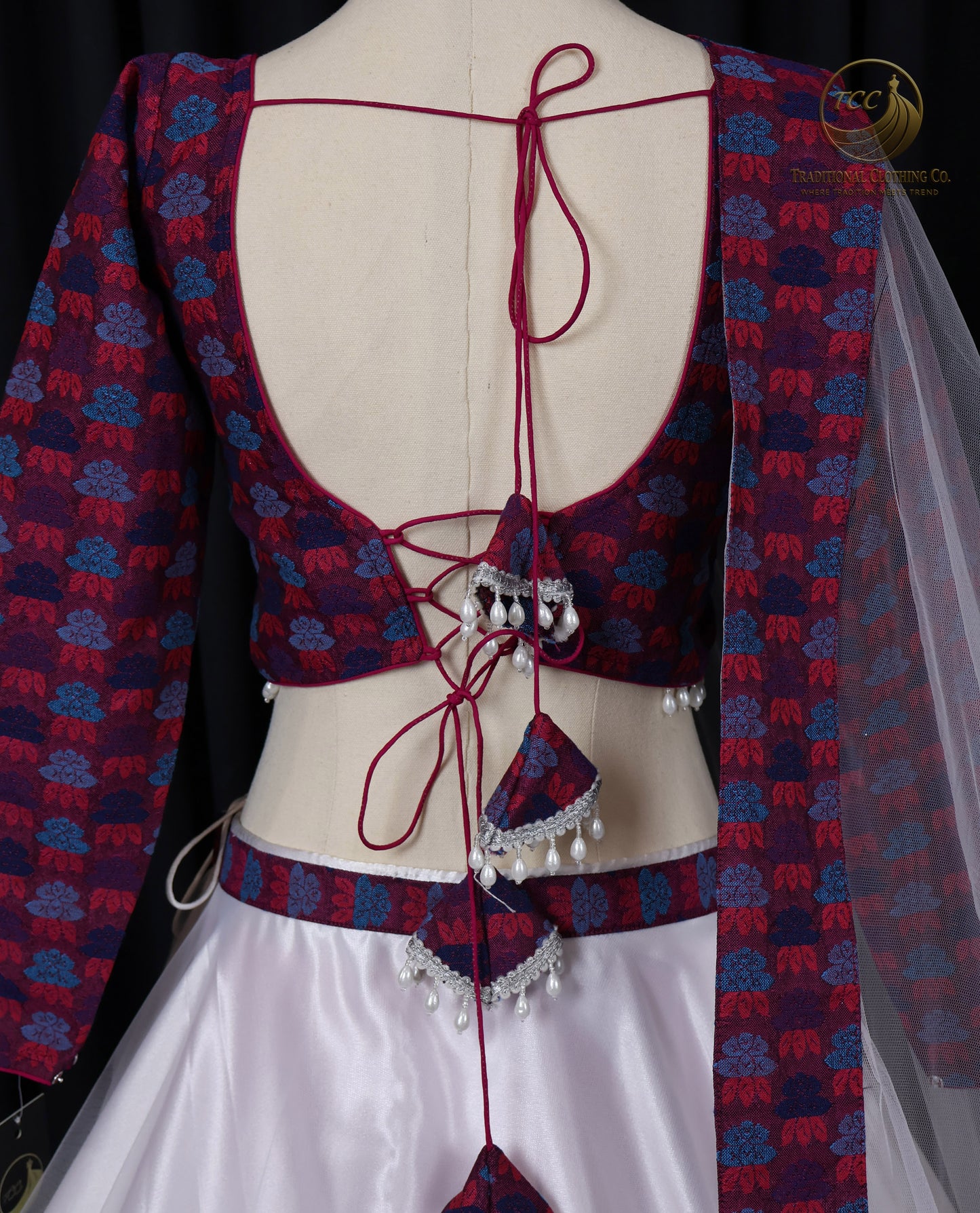 Authentic Nepali Dhaka Fabric Lehenga Choli – 3-Piece Set with Dupatta
