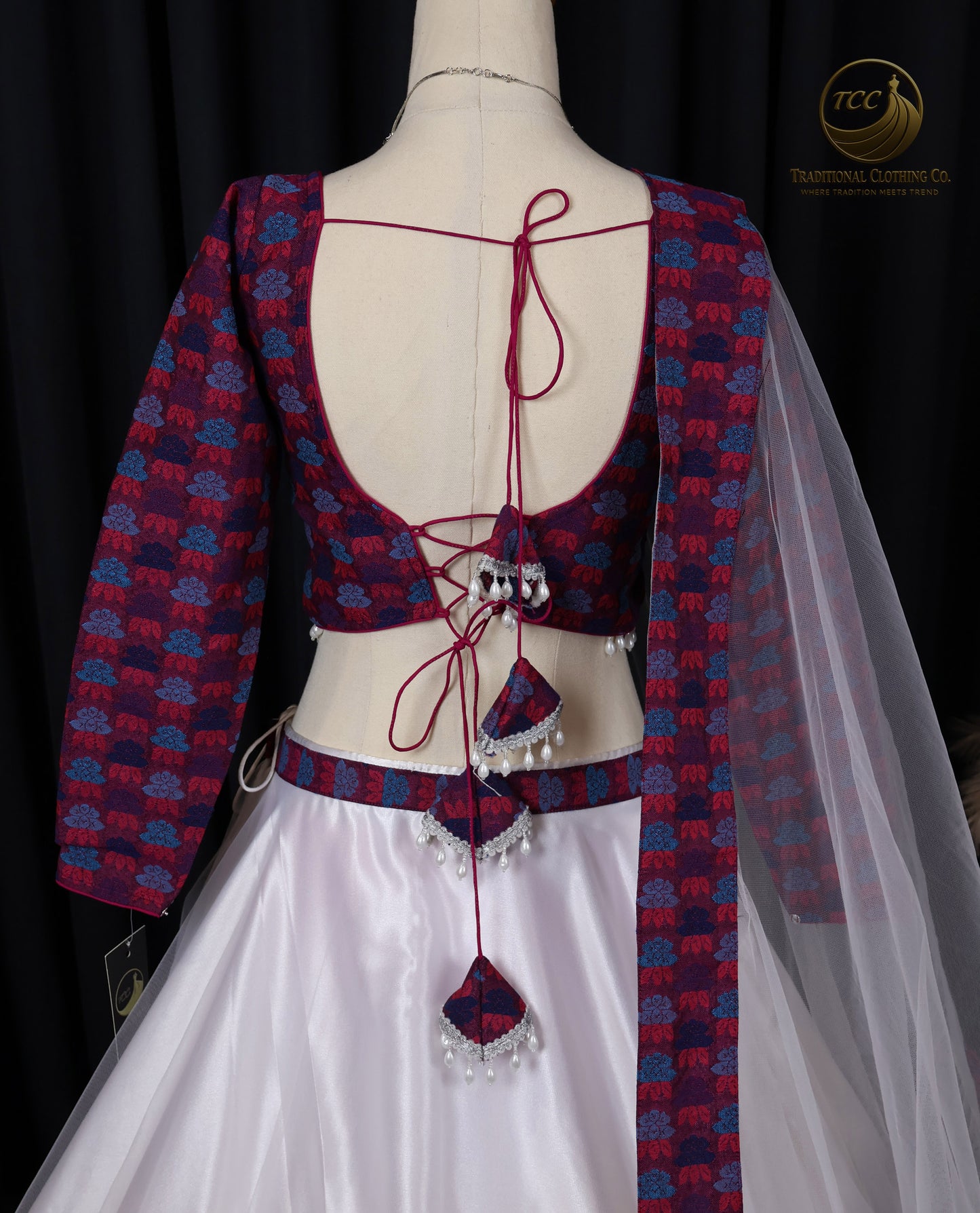 Authentic Nepali Dhaka Fabric Lehenga Choli – 3-Piece Set with Dupatta