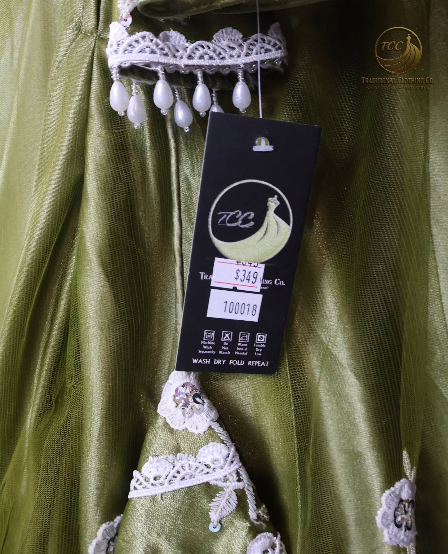 Elegant Olive-Green Lehenga Choli with Intricate Floral Embroidery – Traditional Festive Wear