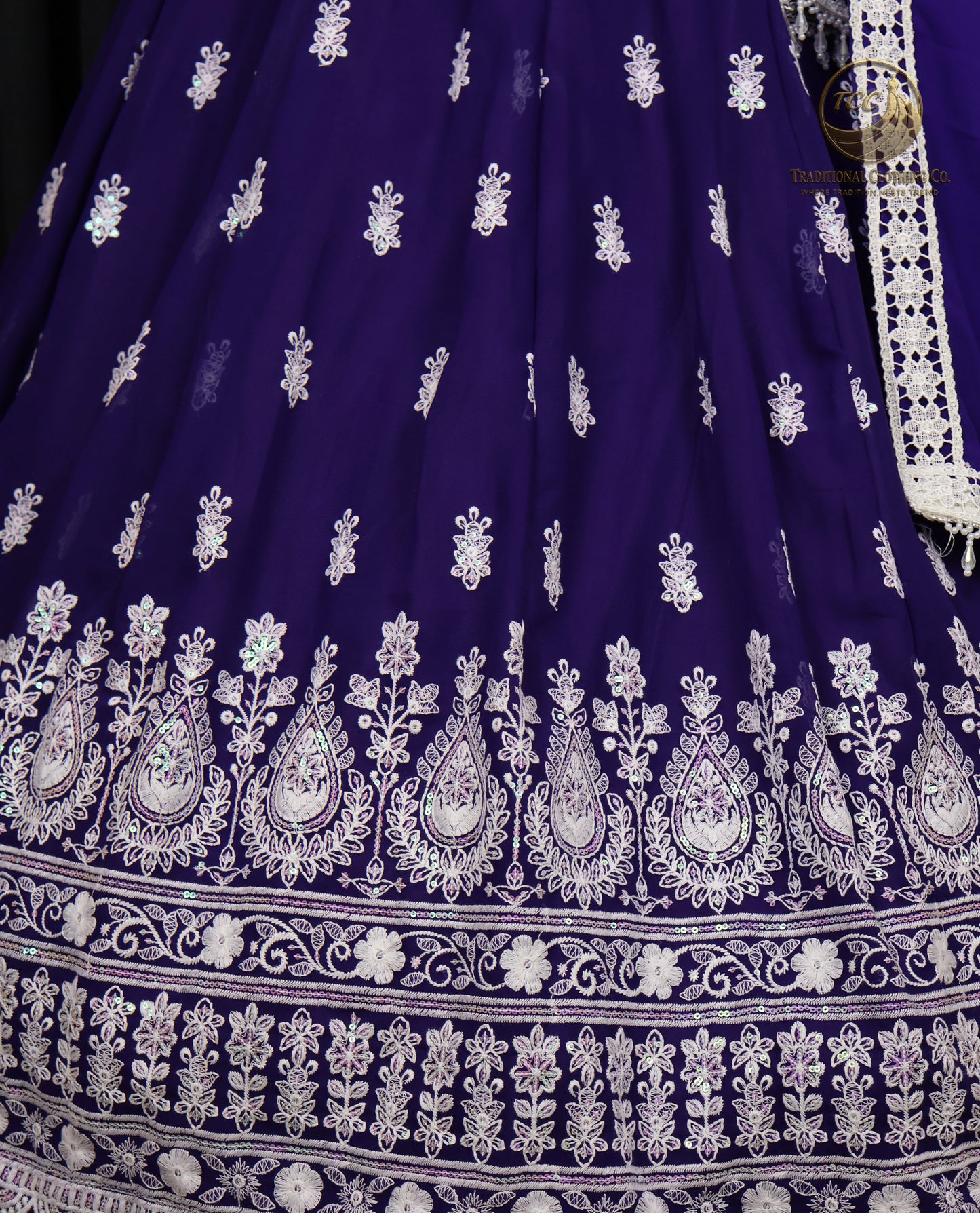 Exquisite Purple Embroidered Lehenga Choli with Tie-Up Back & Sheer Dupatta – Festive & Traditional Wear
