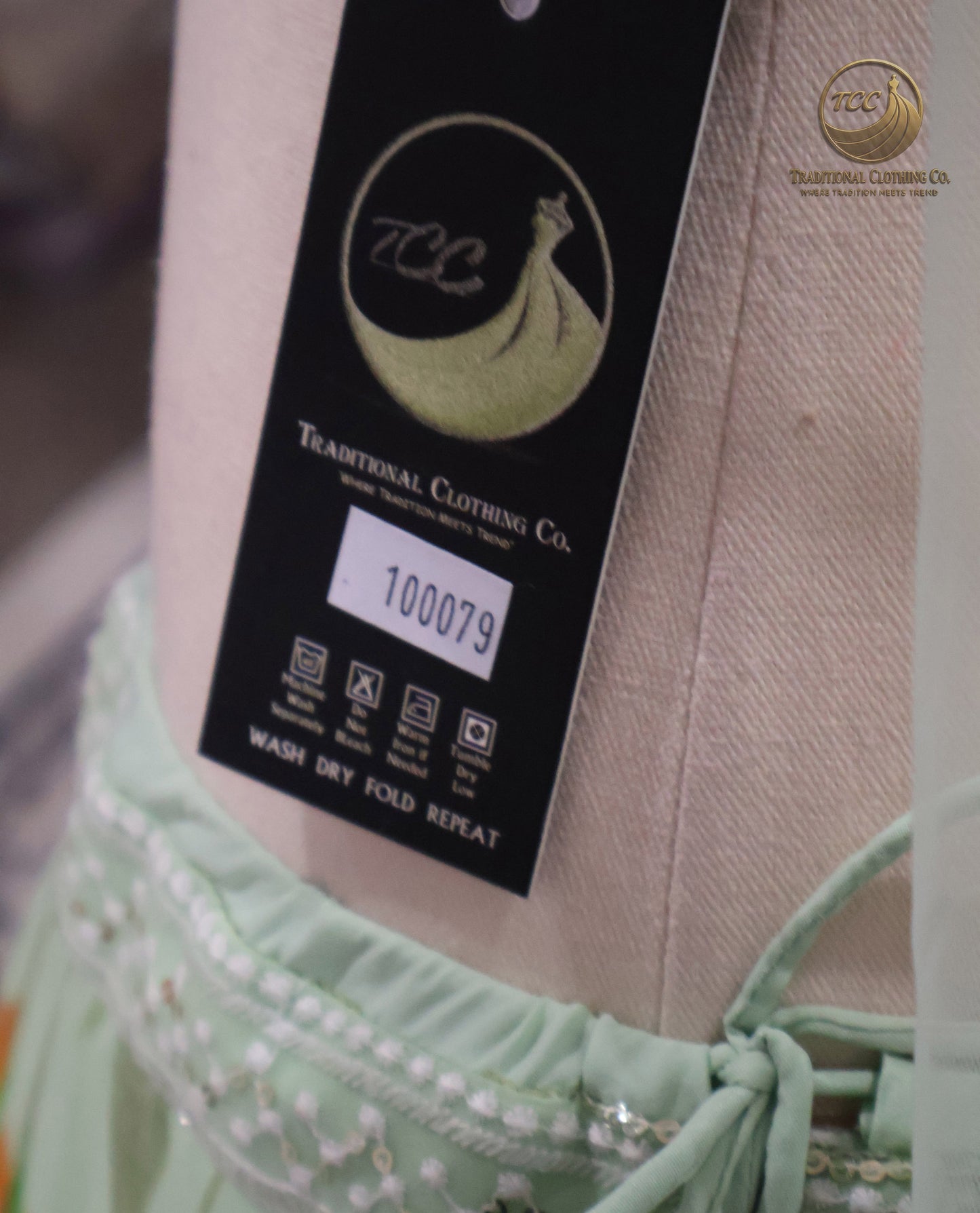 Graceful Light Green Embroidered Lehenga Choli with Floral Detailing & Sheer Dupatta – Festive & Traditional Wear