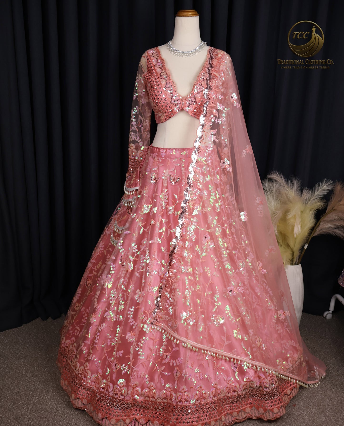 Stunning Pink Embroidered Lehenga Choli – Traditional Festive & Wedding Wear