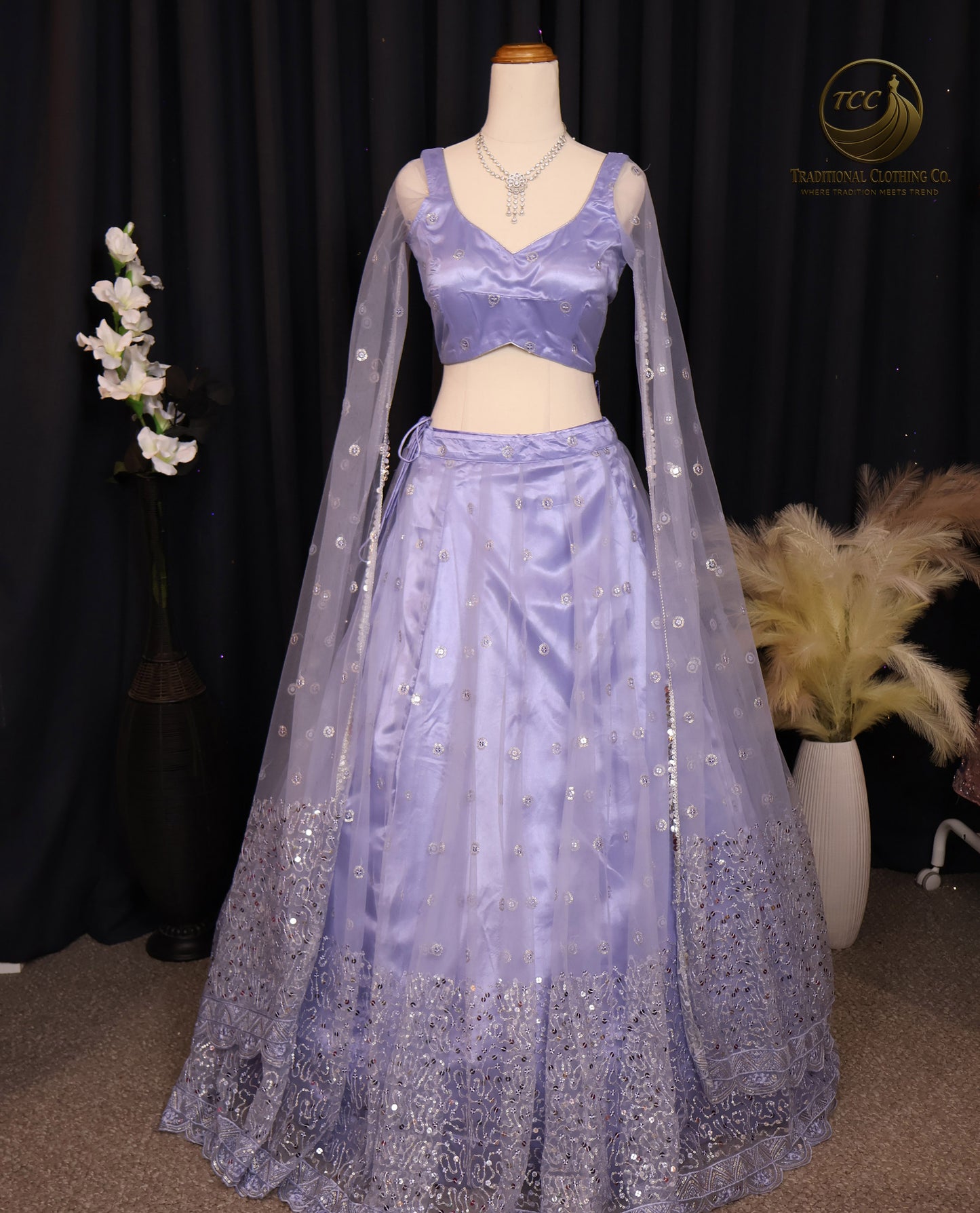 Elegant Purple Embroidered Lehenga Set – Traditional Ethnic Wear | Boutique Edition