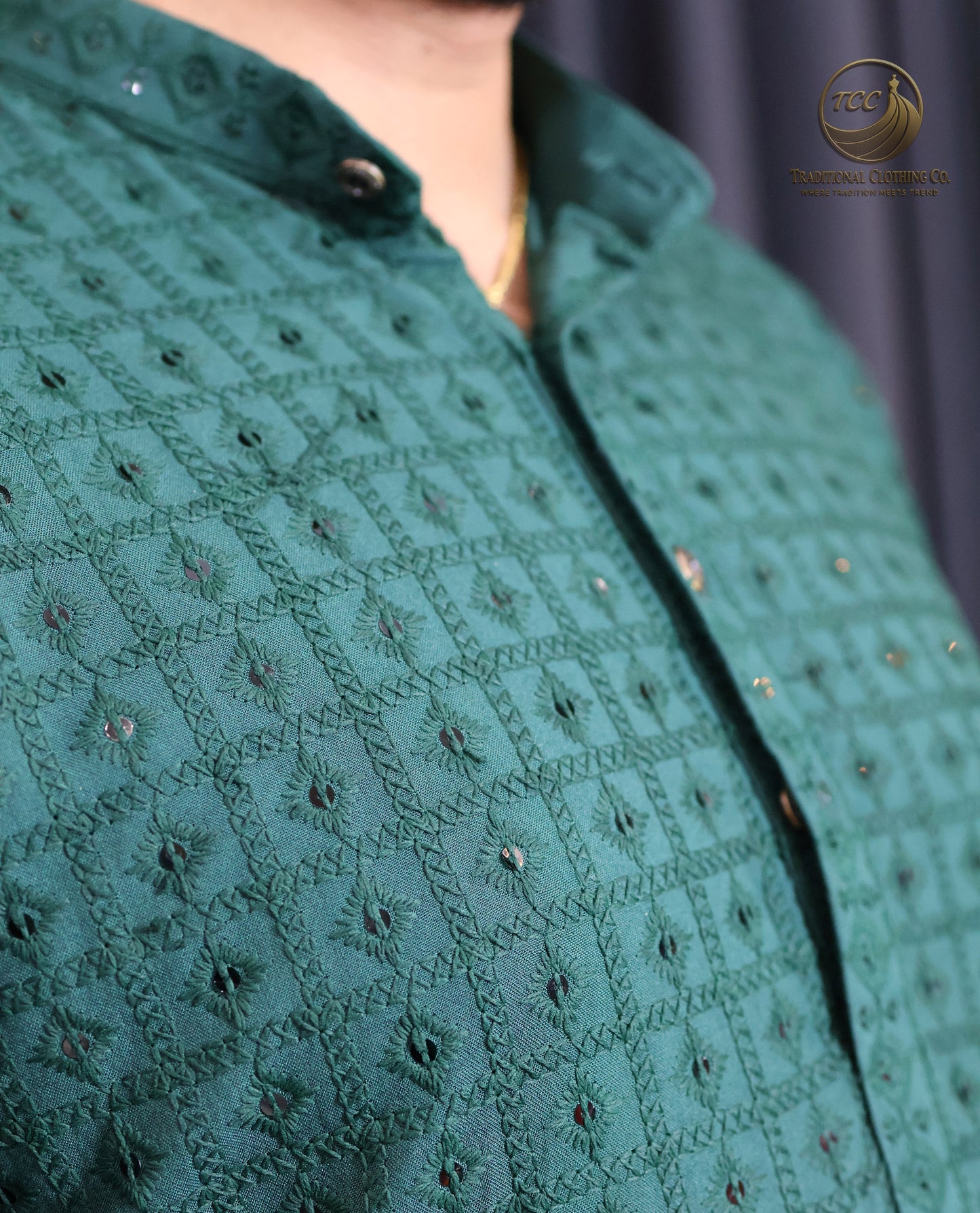 Men’s Chikankari Kurta Set with Tonal Embroidery, Festive Wear | Available in Multiple Colours