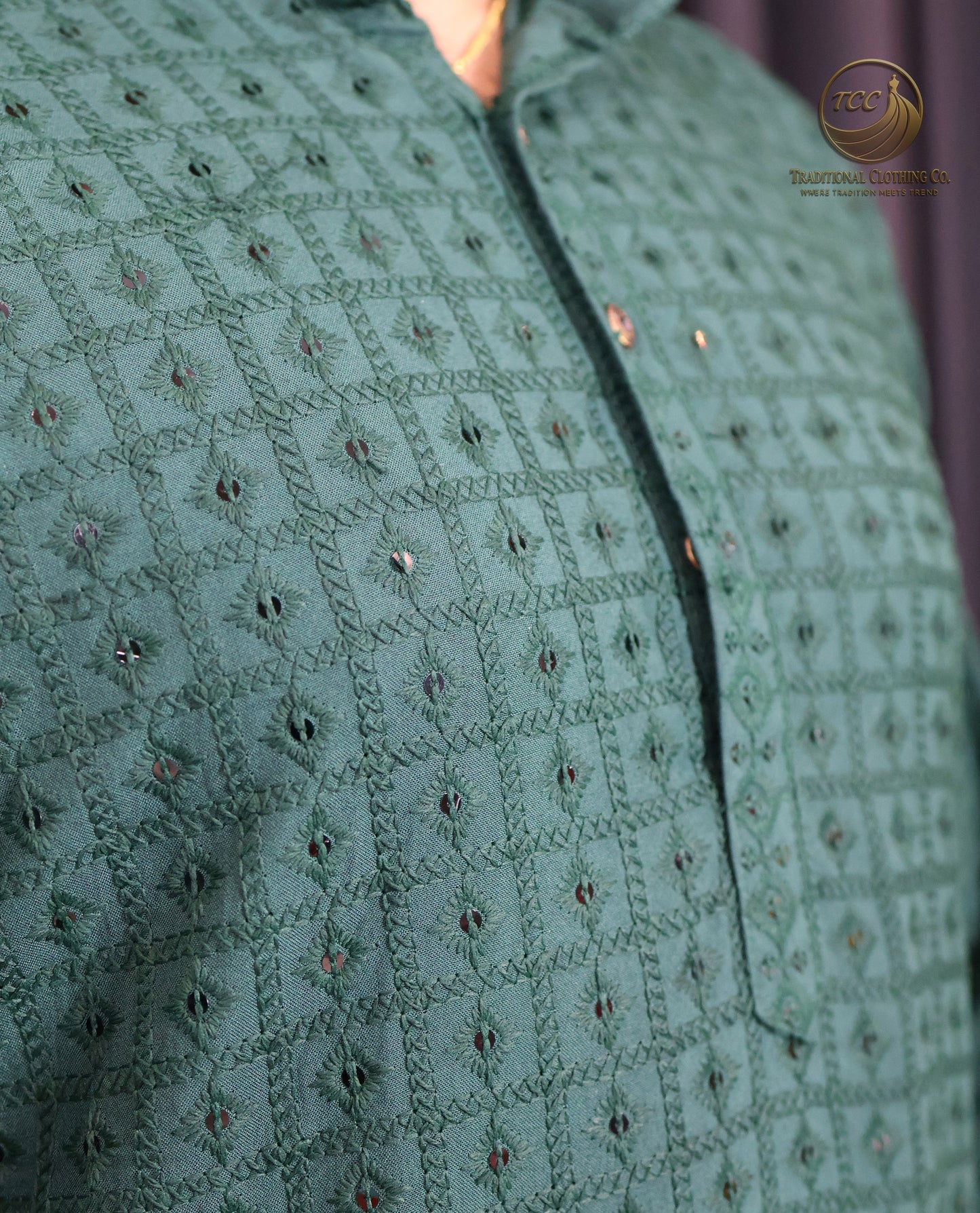Men’s Chikankari Kurta Set with Tonal Embroidery, Festive Wear | Available in Multiple Colours