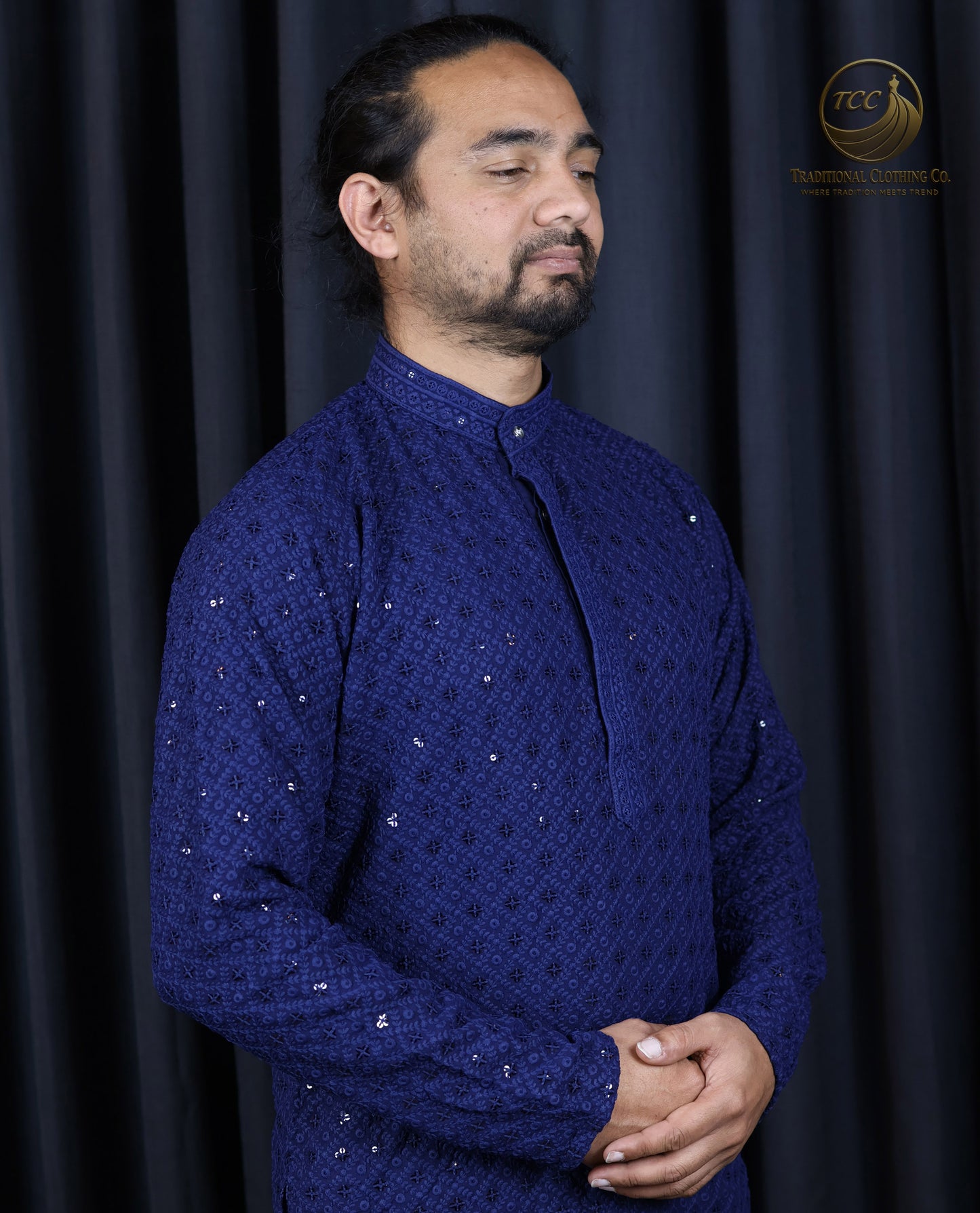 Men’s Chikan kari Kurta – Tone-on-Tone Embroidery, Formal Ethnic Wear | Available in multiple colours
