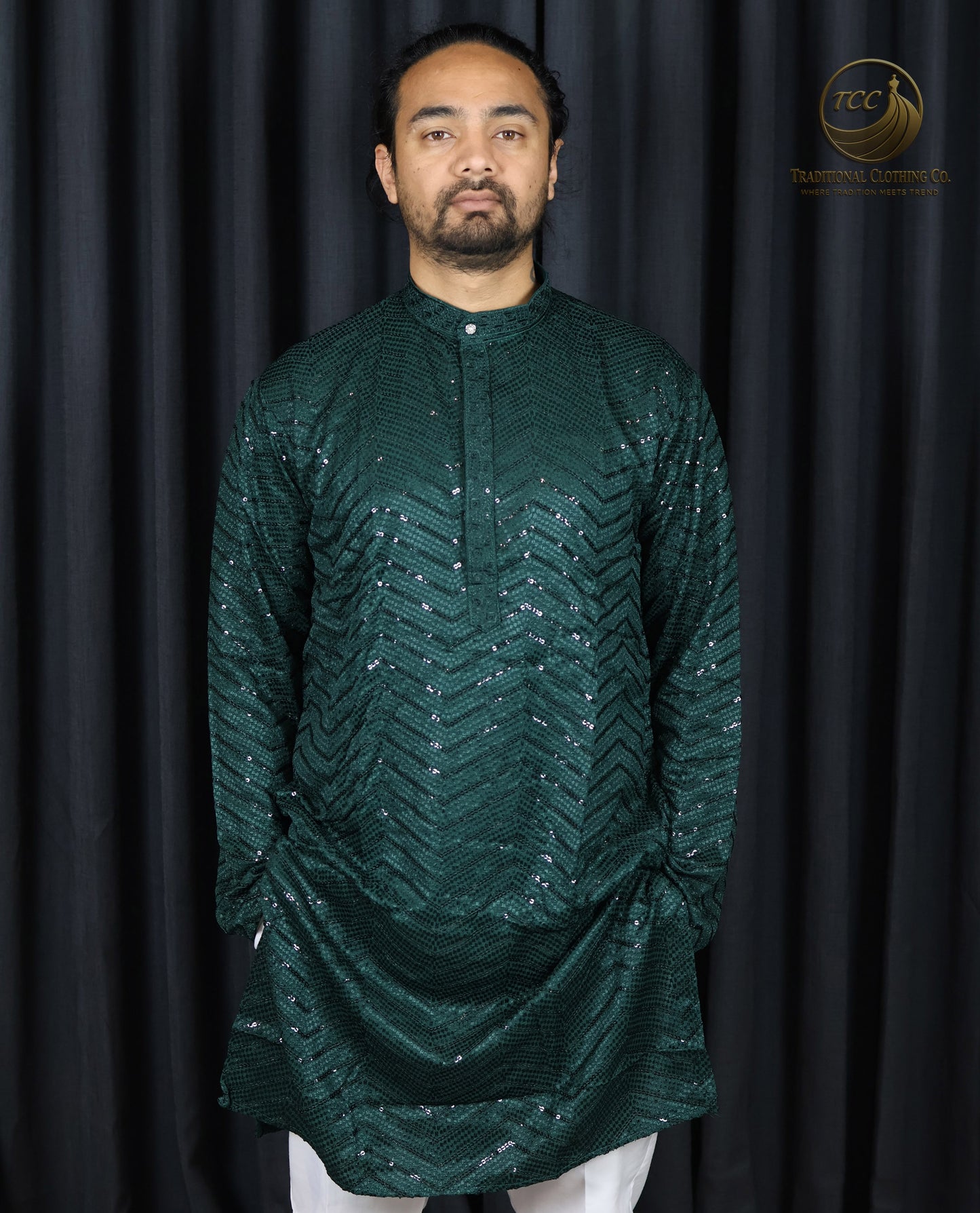 Men’s Chikan Kari Kurta – Hand Embroidered Cotton – Green, Yellow, Olive, Light Green, Red, Blue
