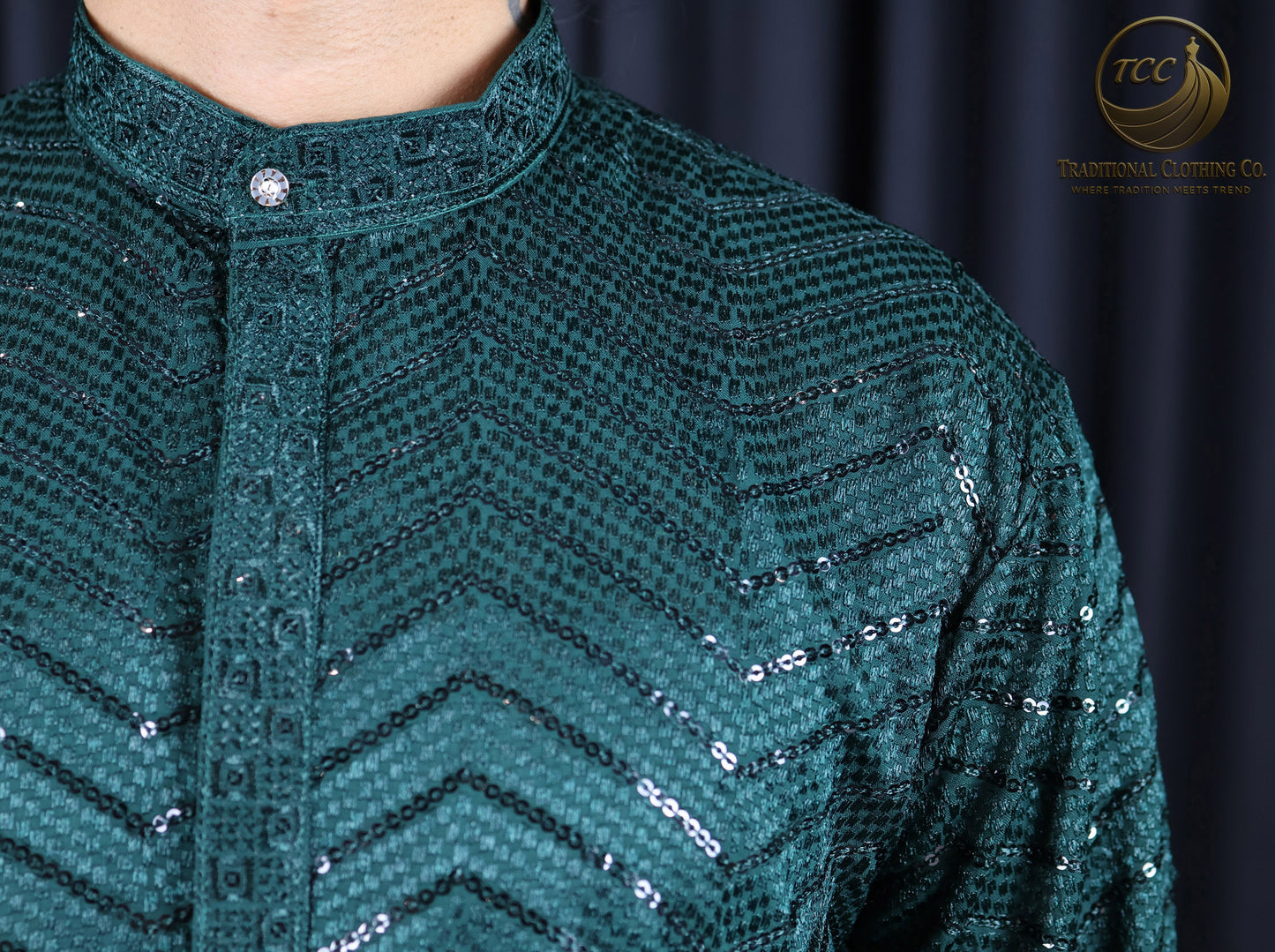 Men’s Chikan Kari Kurta – Hand Embroidered Cotton – Green, Yellow, Olive, Light Green, Red, Blue