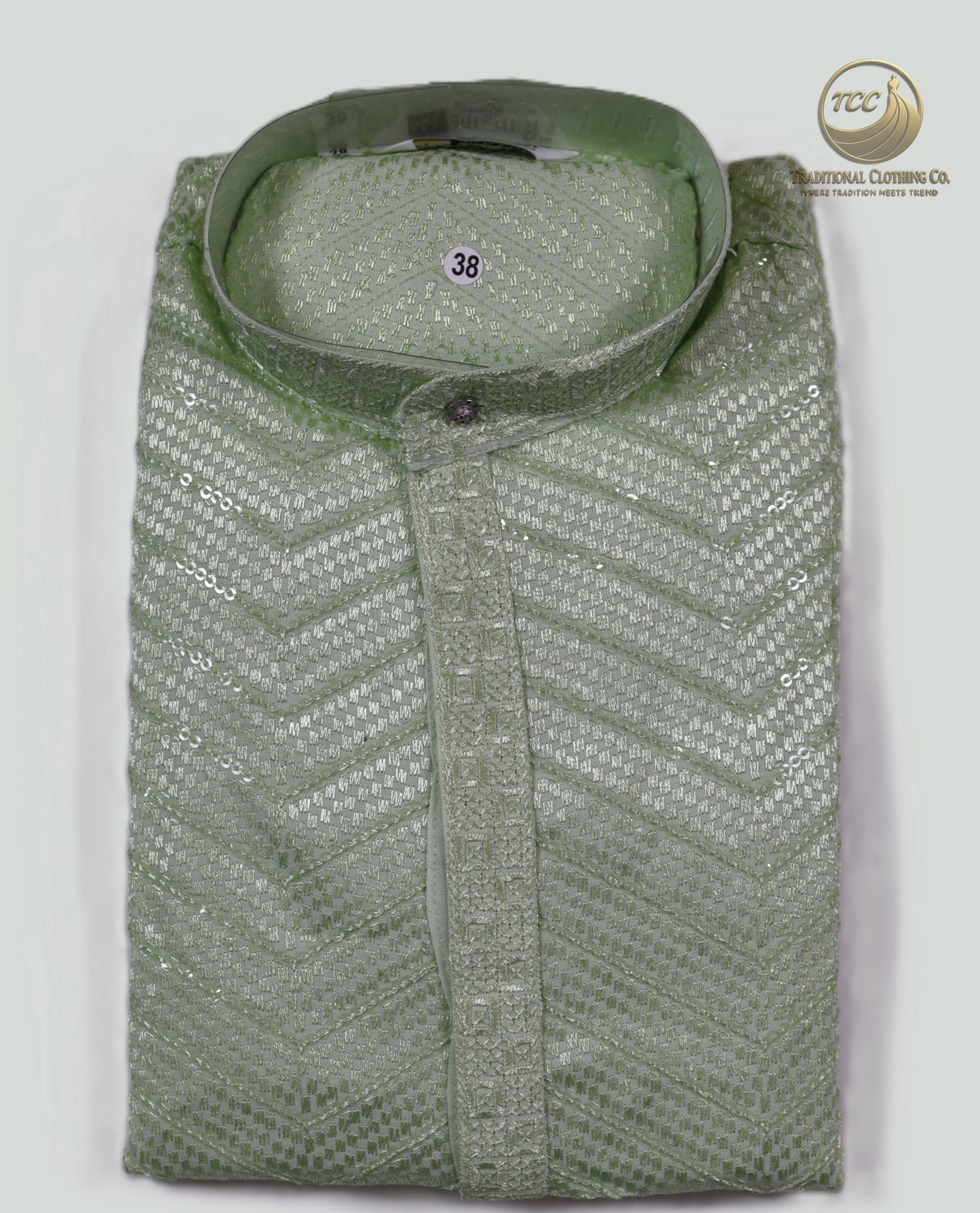 Men’s Chikan Kari Kurta – Hand Embroidered Cotton – Green, Yellow, Olive, Light Green, Red, Blue