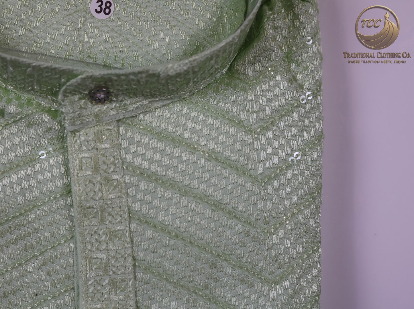 Men’s Chikan Kari Kurta – Hand Embroidered Cotton – Green, Yellow, Olive, Light Green, Red, Blue