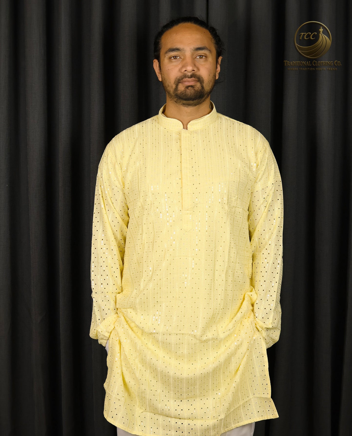 Chikankari Kurta – Elegance with Shimmer Accents | Yellow, Light Green, Peach, Dark Blue, Purple and Sky Blue