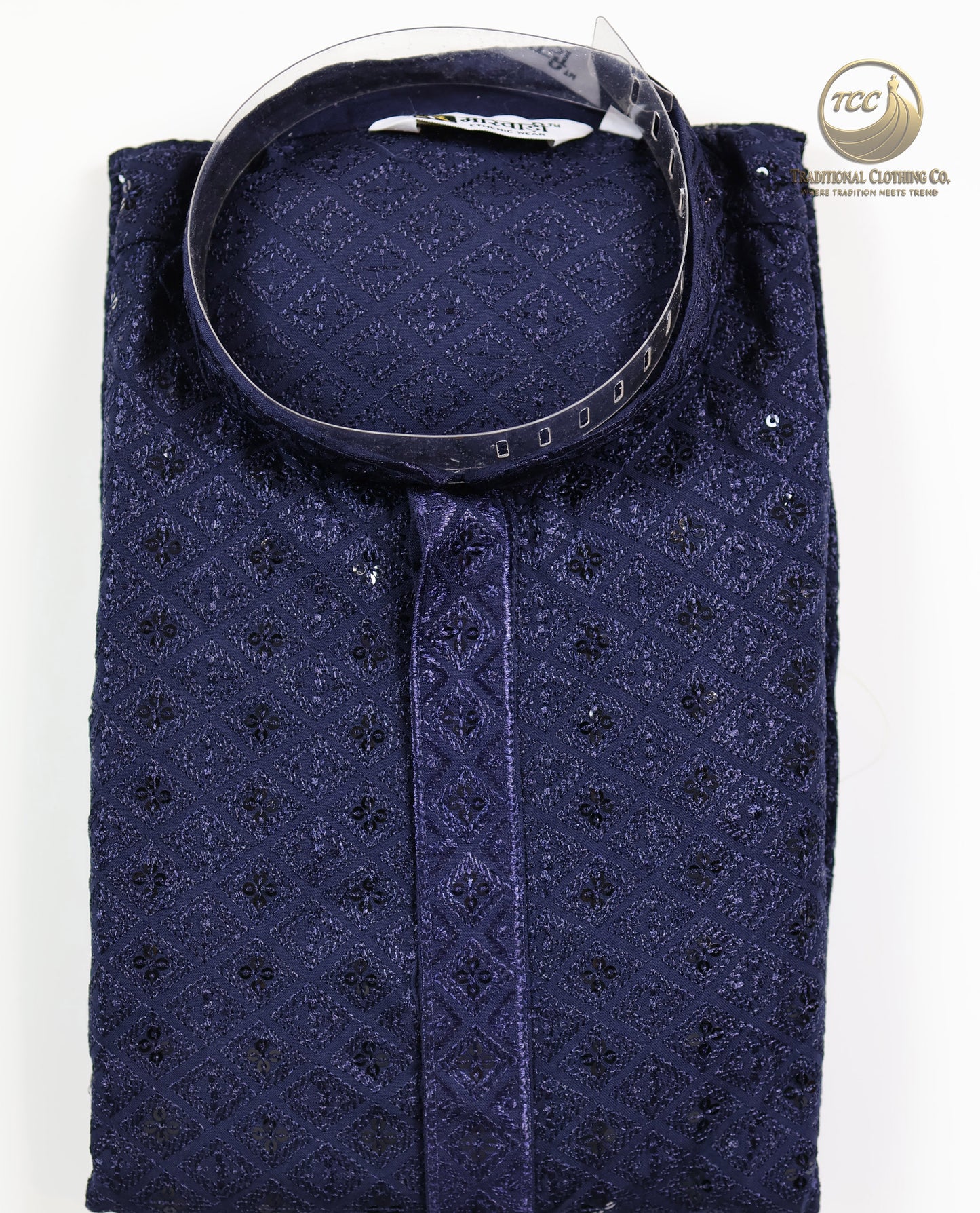 Chikan kari Kurta diamond design embrodery with sequin | Available in Green and Blue