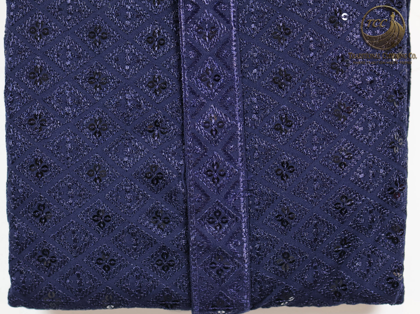 Chikan kari Kurta diamond design embrodery with sequin | Available in Green and Blue
