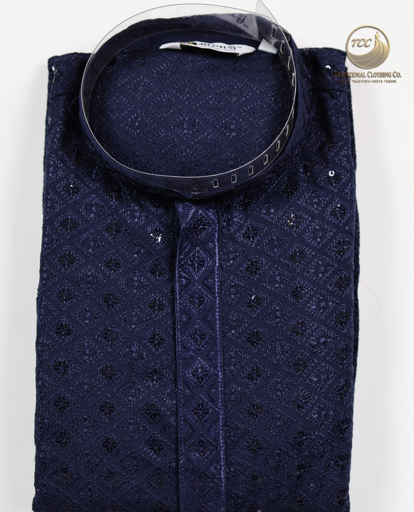 Chikan kari Kurta diamond design embrodery with sequin | Available in Green and Blue