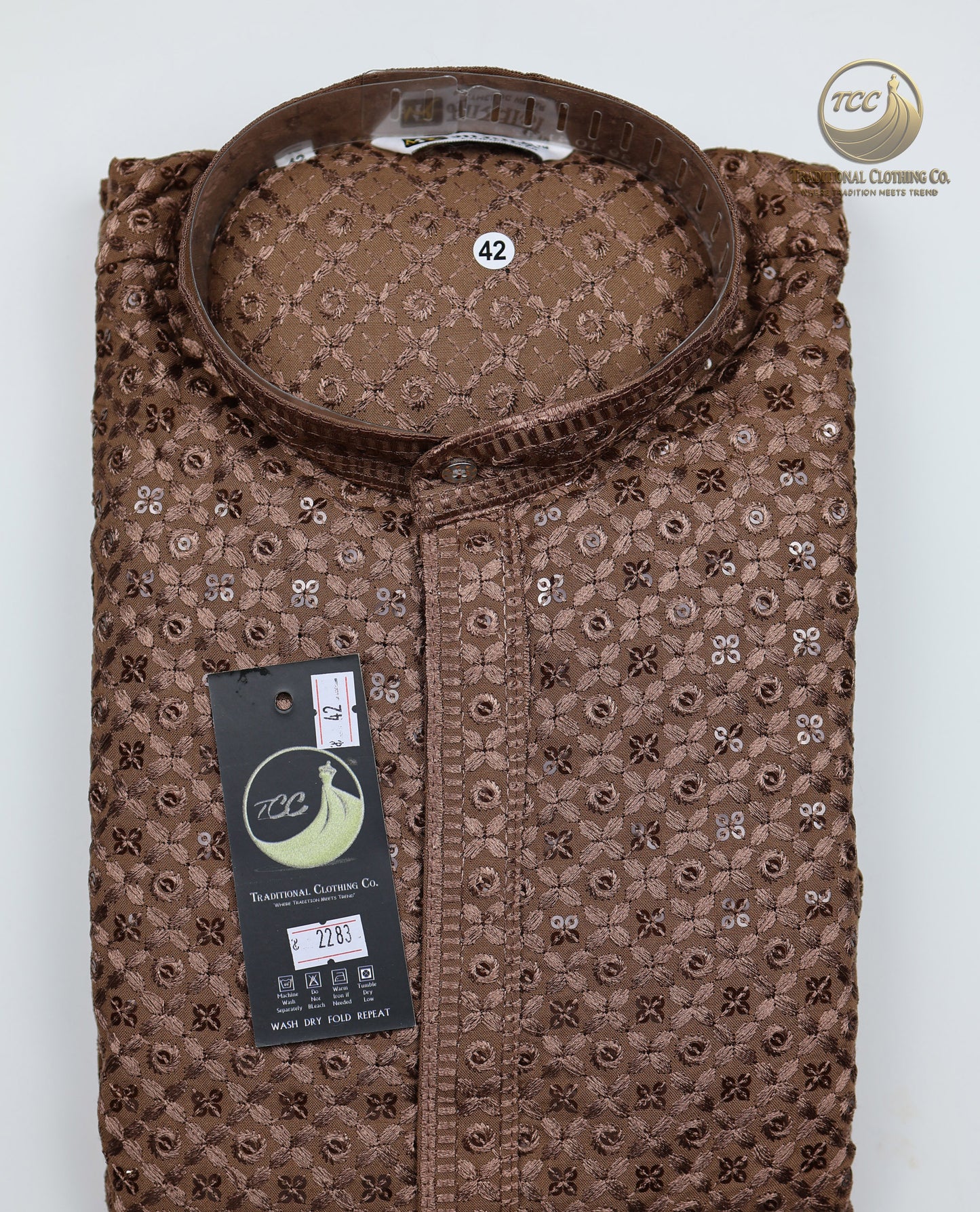 Men’s Chikankari Kurta with Floral Embroidery – Available in Multiple Colours