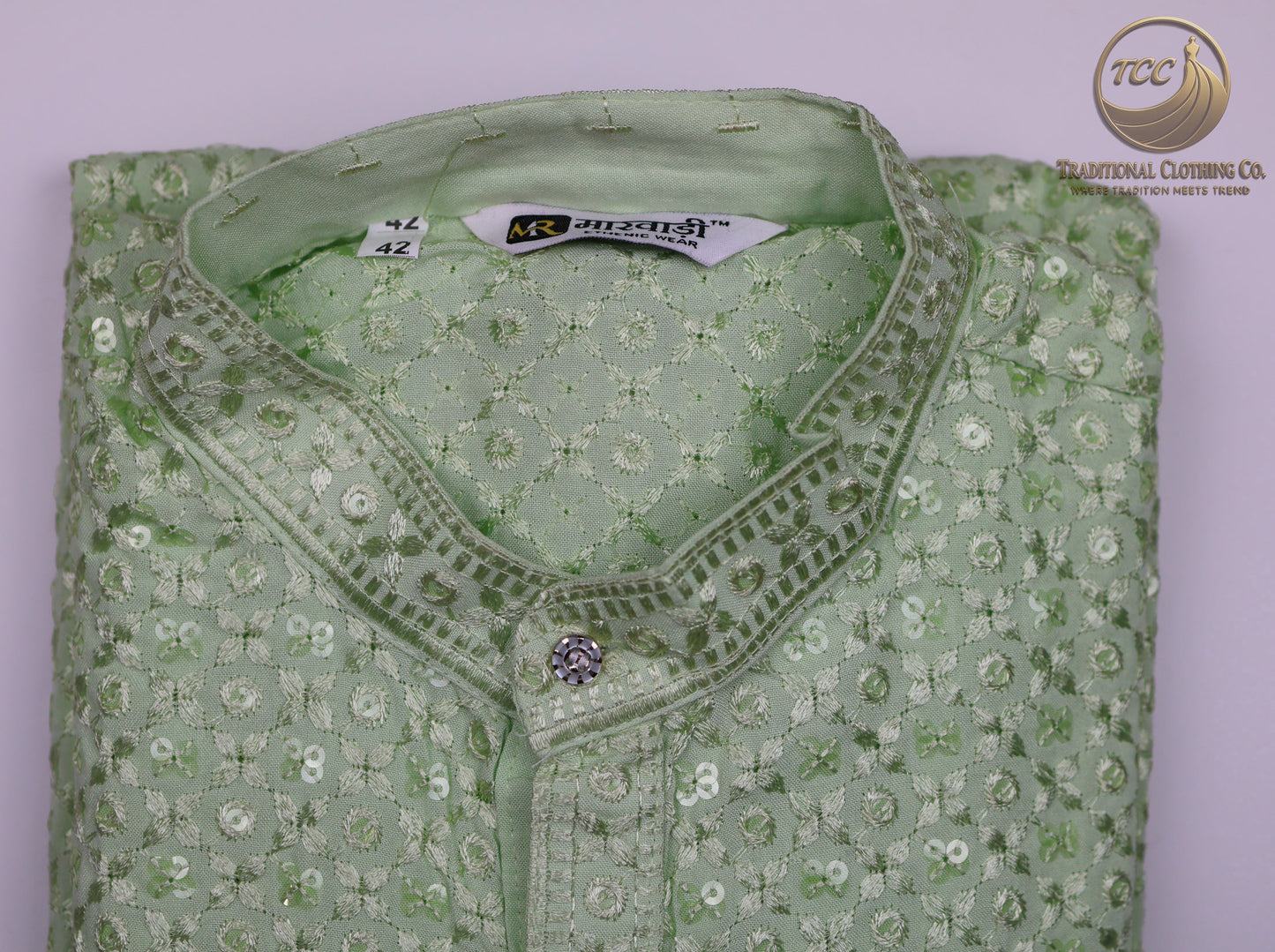Men’s Chikankari Kurta with Floral Embroidery – Available in Multiple Colours