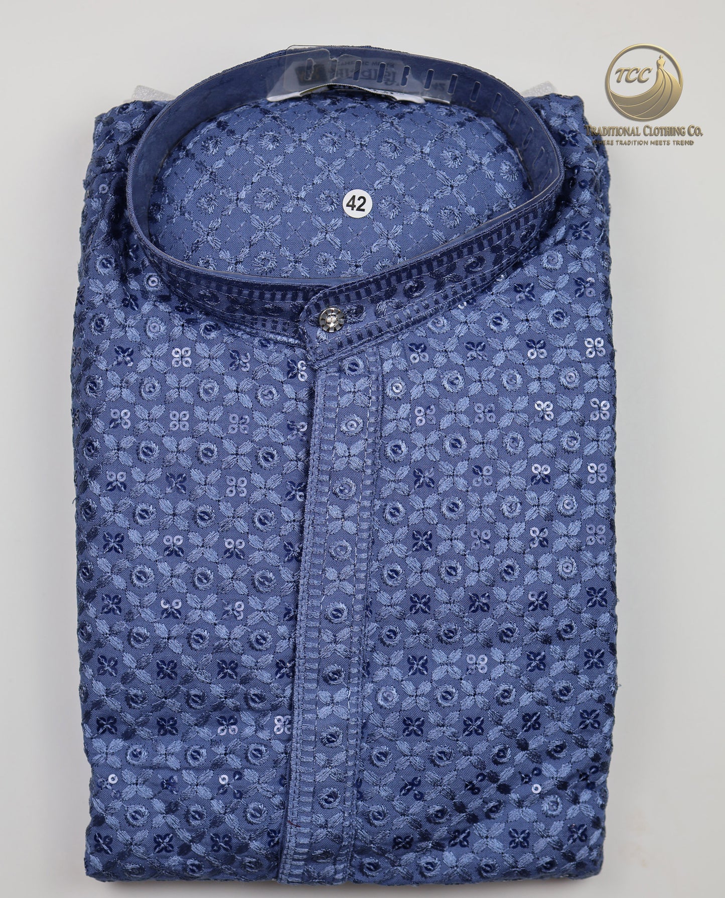 Men’s Chikankari Kurta with Floral Embroidery – Available in Multiple Colours