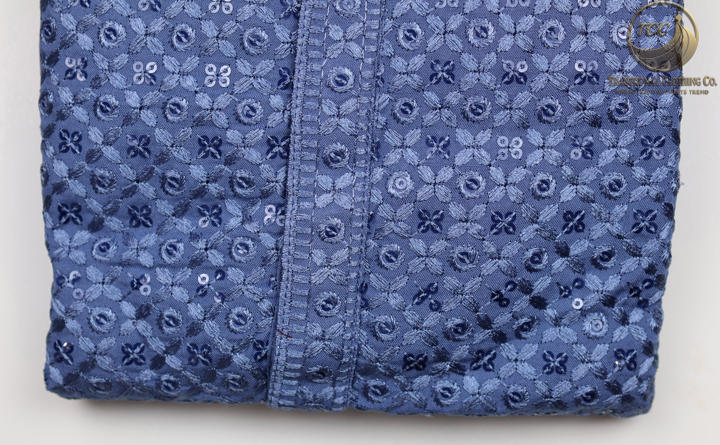 Men’s Chikankari Kurta with Floral Embroidery – Available in Multiple Colours