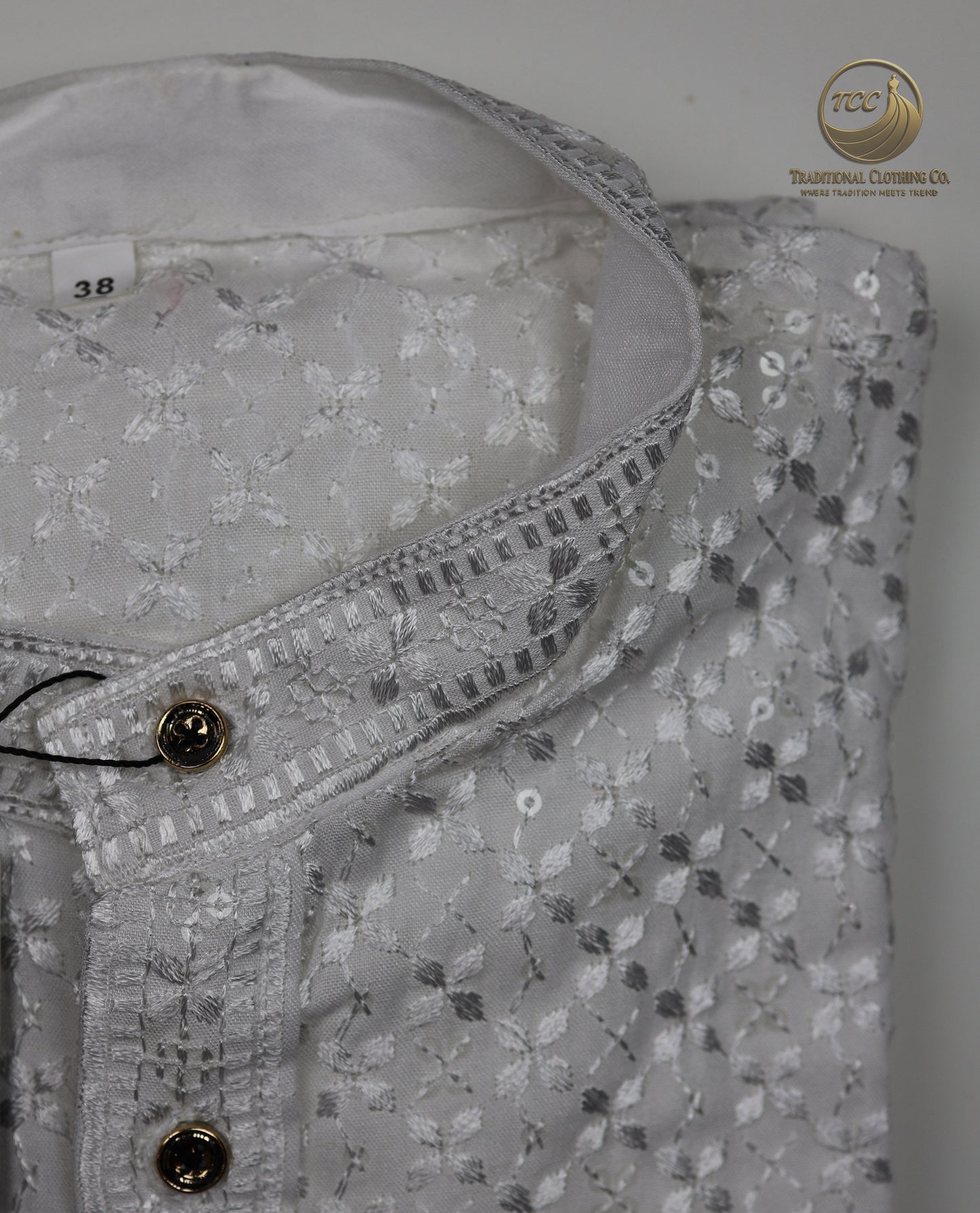 Men’s Chikankari Kurta with Floral Embroidery – Available in Multiple Colours