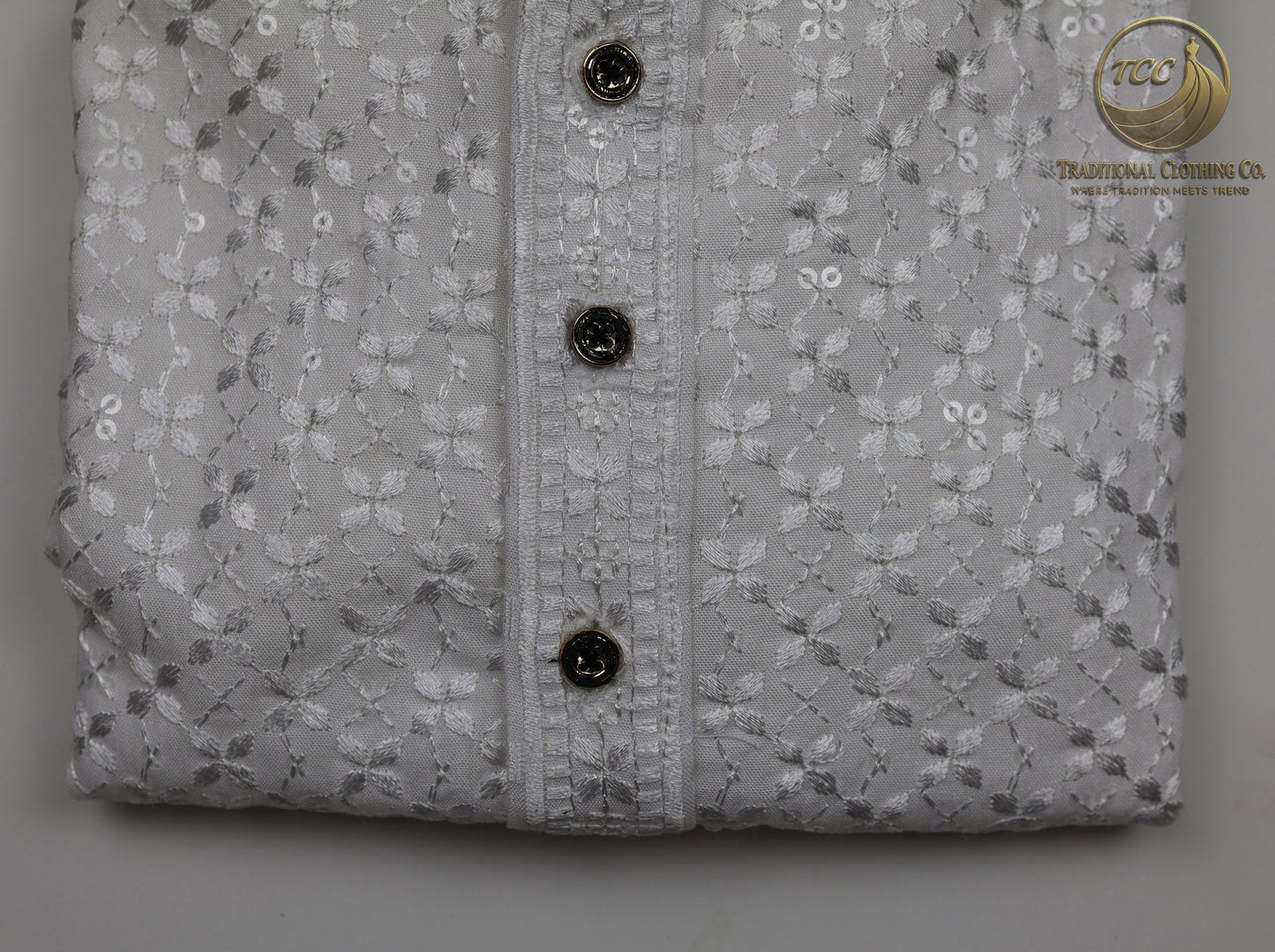 Men’s Chikankari Kurta with Floral Embroidery – Available in Multiple Colours