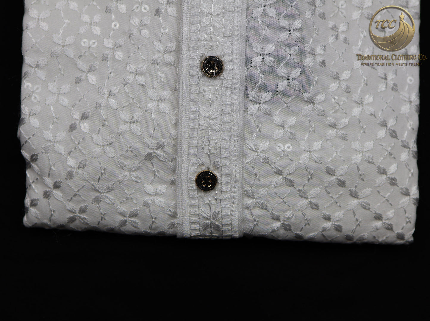 Men’s Chikankari Kurta with Floral Embroidery – Available in Multiple Colours