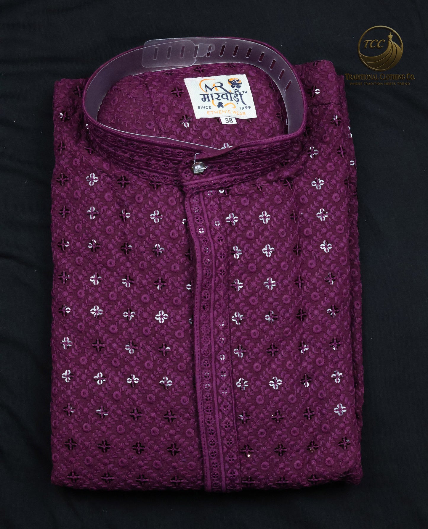 Men’s Chikan kari Kurta – Tone-on-Tone Embroidery, Formal Ethnic Wear | Available in multiple colours