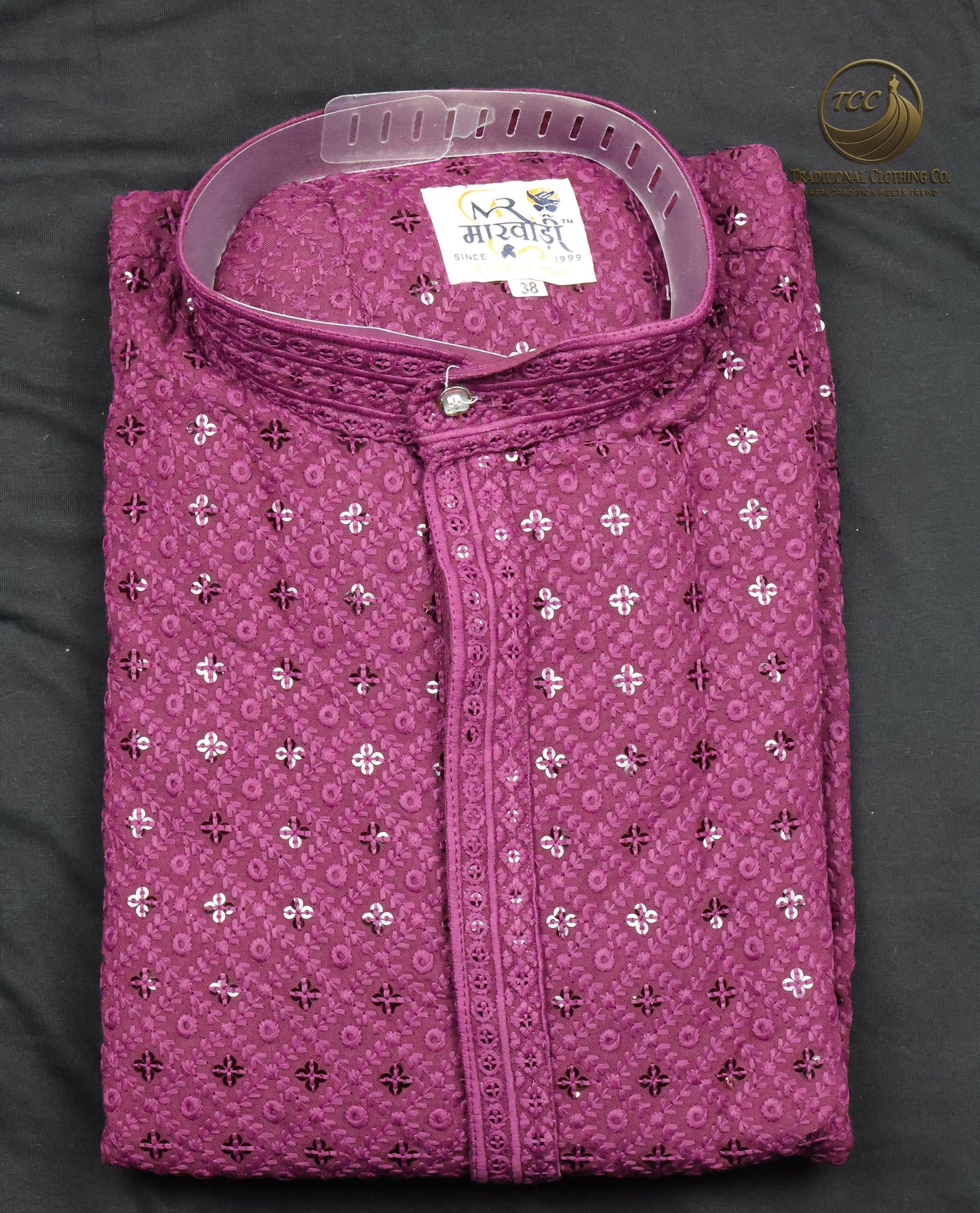 Men’s Chikan kari Kurta – Tone-on-Tone Embroidery, Formal Ethnic Wear | Available in multiple colours