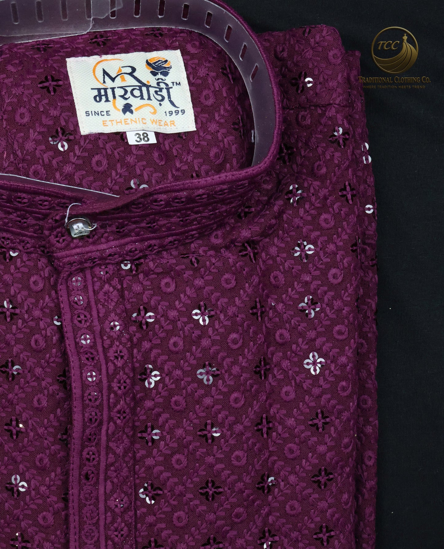 Men’s Chikan kari Kurta – Tone-on-Tone Embroidery, Formal Ethnic Wear | Available in multiple colours
