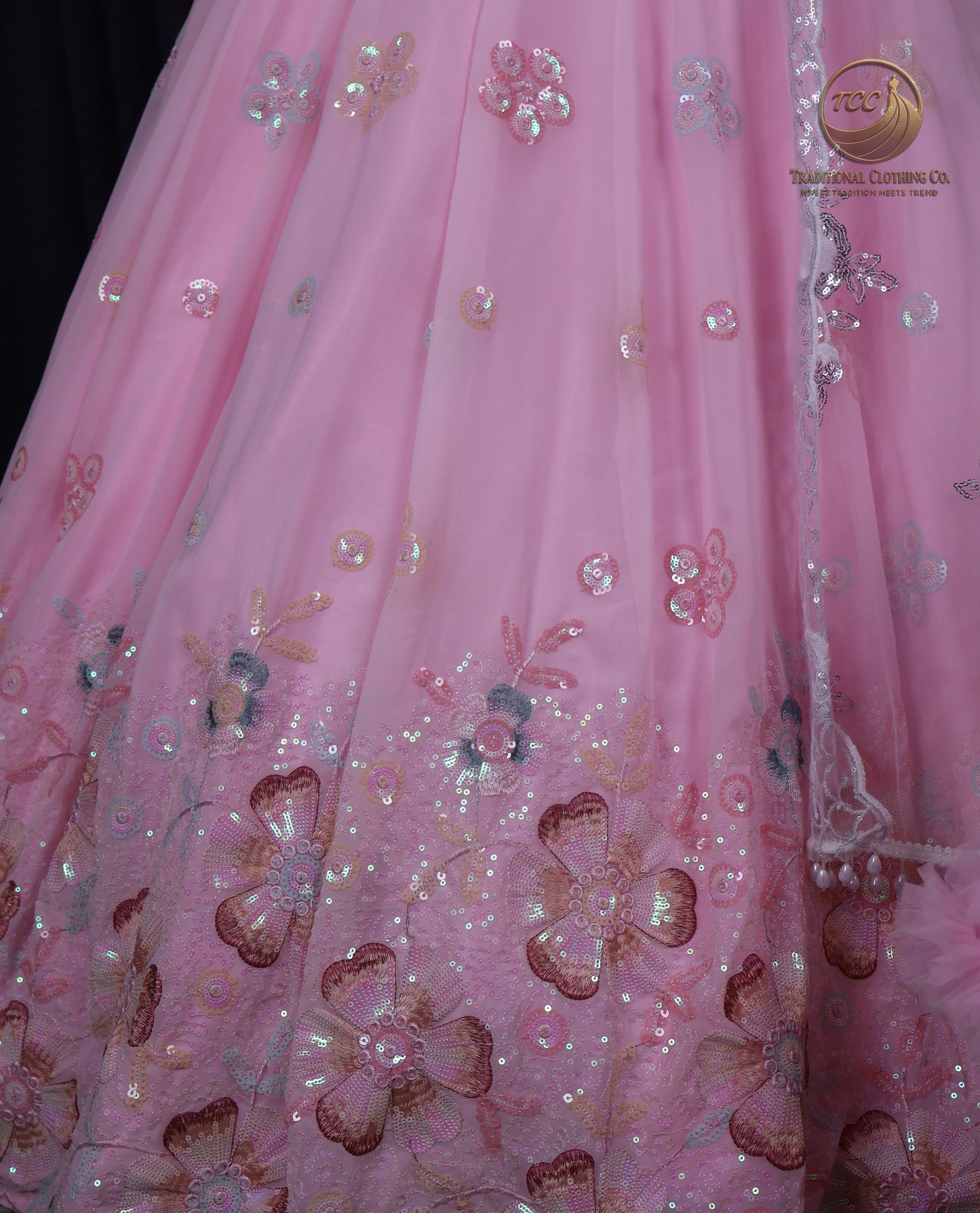 Peach Embroidered Mother & Daughter Matching Set – Elegant Festive & Wedding Wear