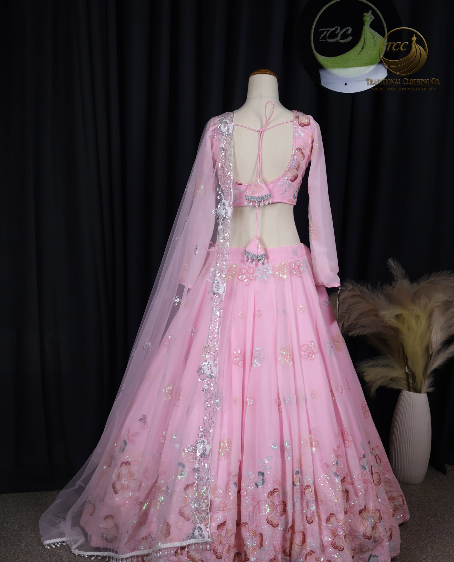 Peach Embroidered Mother & Daughter Matching Set – Elegant Festive & Wedding Wear