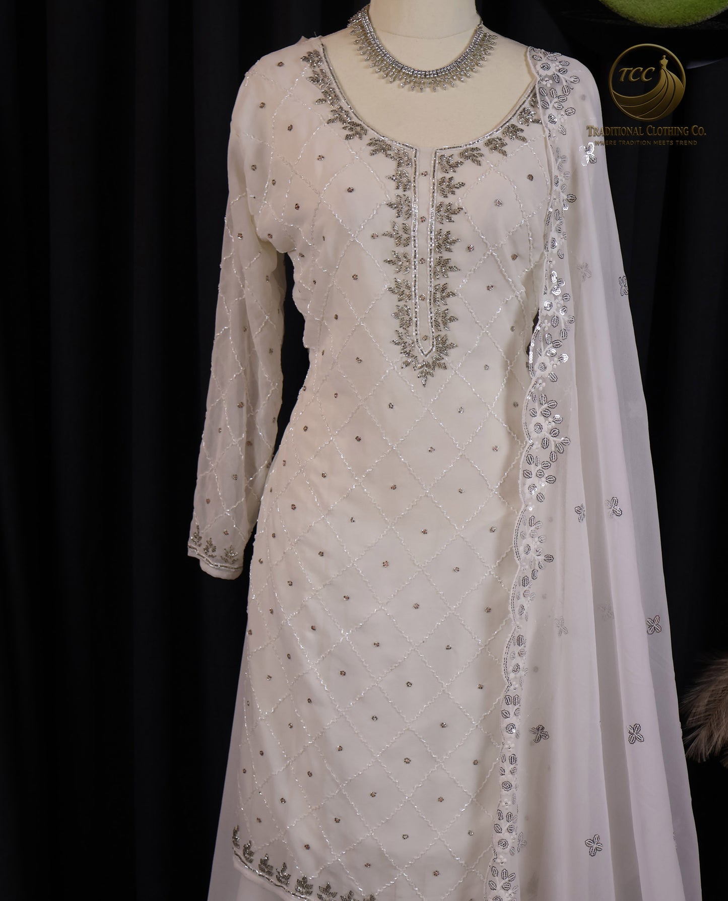 Peach Embroidered Sharara Set with Matching Bottom & Dupatta – Elegant Festive & Casual Wear