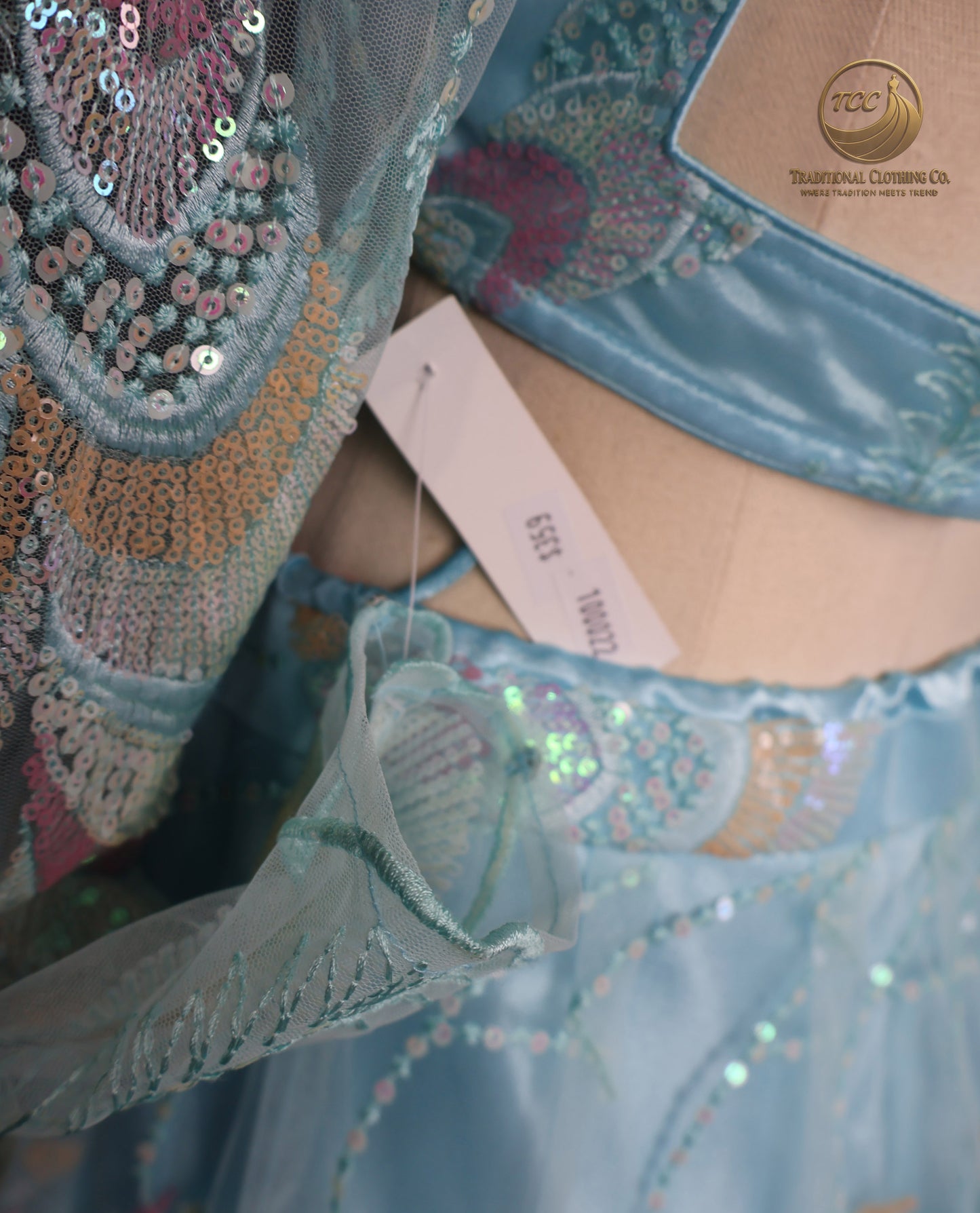 Elegant Light Blue Lehenga Choli with Intricate Peacock Embroidery – Traditional Festive Wear