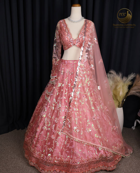 Stunning Pink Embroidered Lehenga Choli – Traditional Festive & Wedding Wear