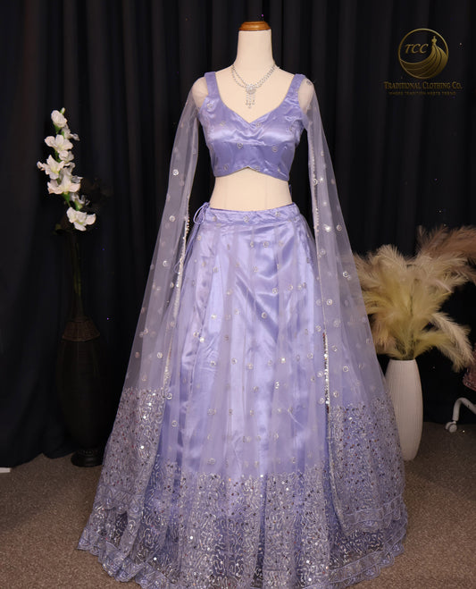Elegant Purple Embroidered Lehenga Set – Traditional Ethnic Wear | Boutique Edition