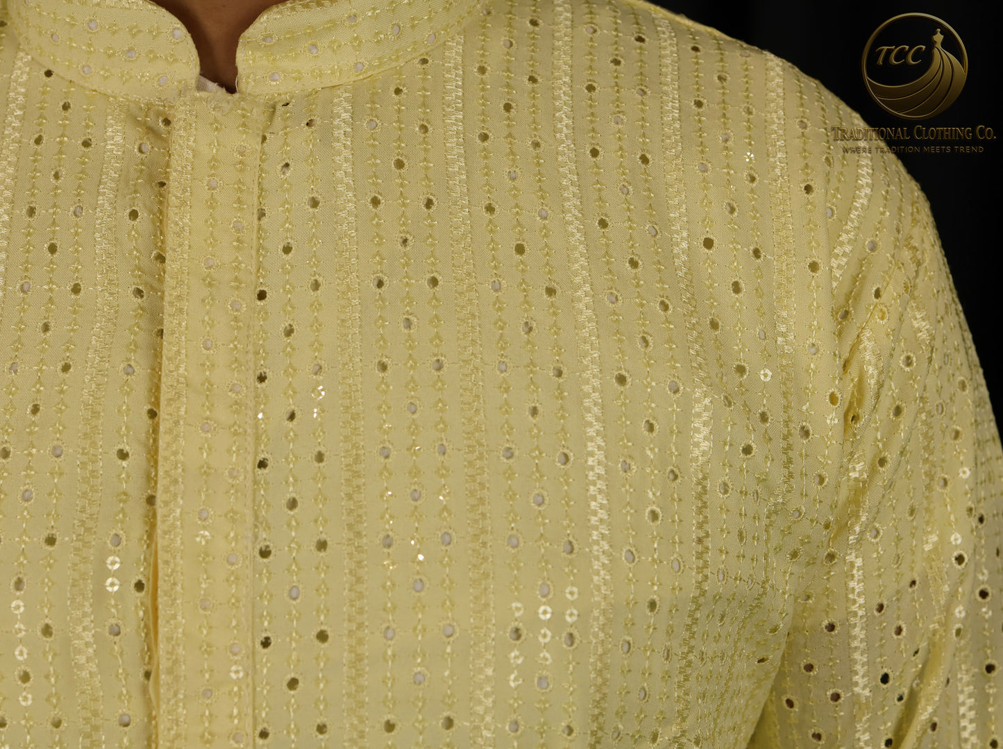 Chikankari Kurta – Elegance with Shimmer Accents | Yellow, Light Green, Peach, Dark Blue, Purple and Sky Blue